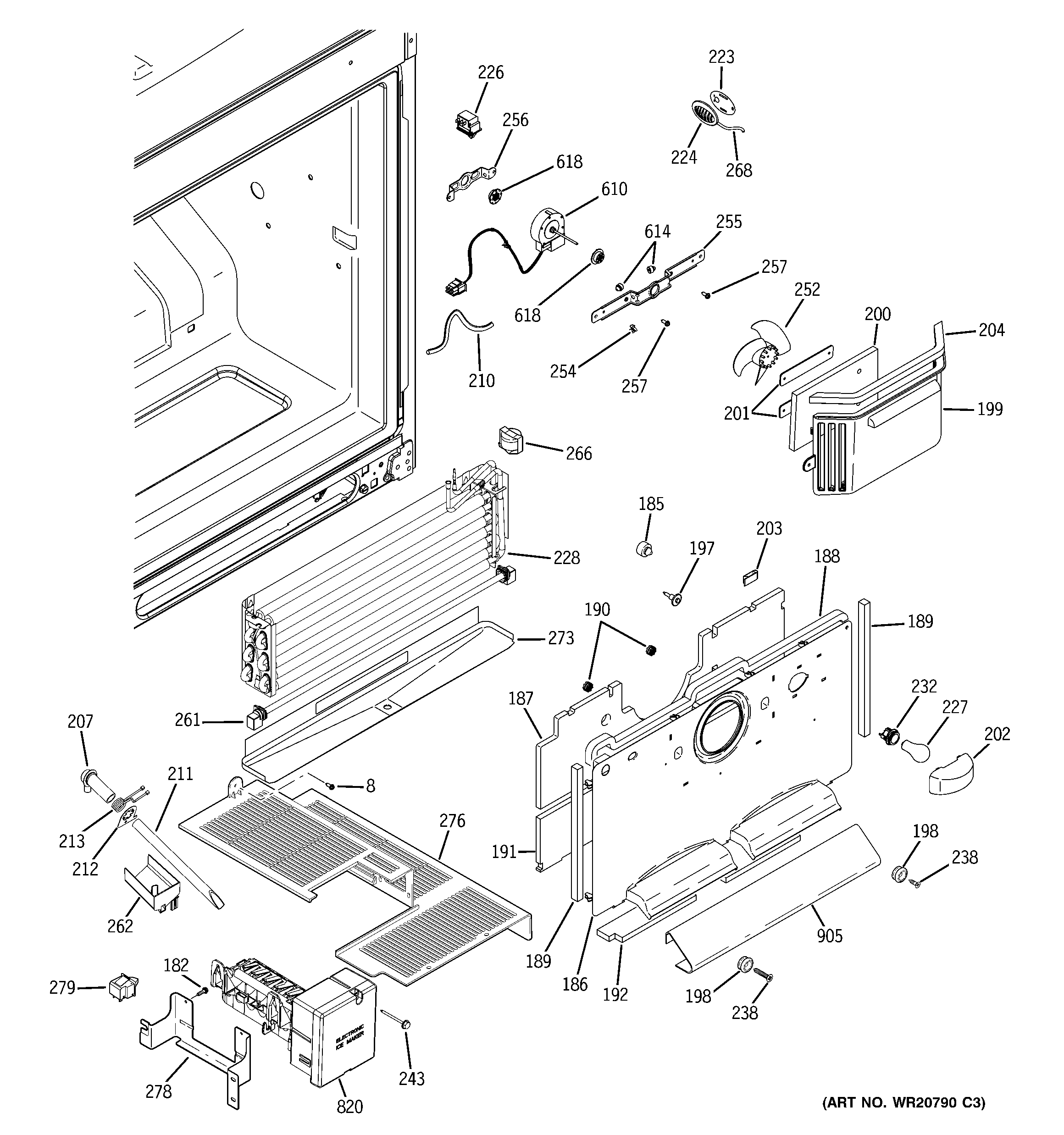 GE PGCS1PJZBSS freezer section diagram