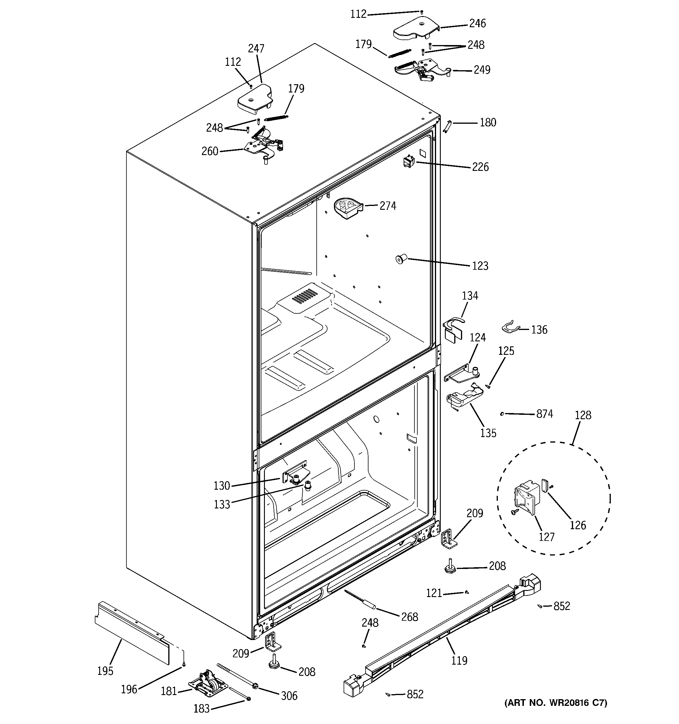 GE PGCS1PJZBSS case parts diagram