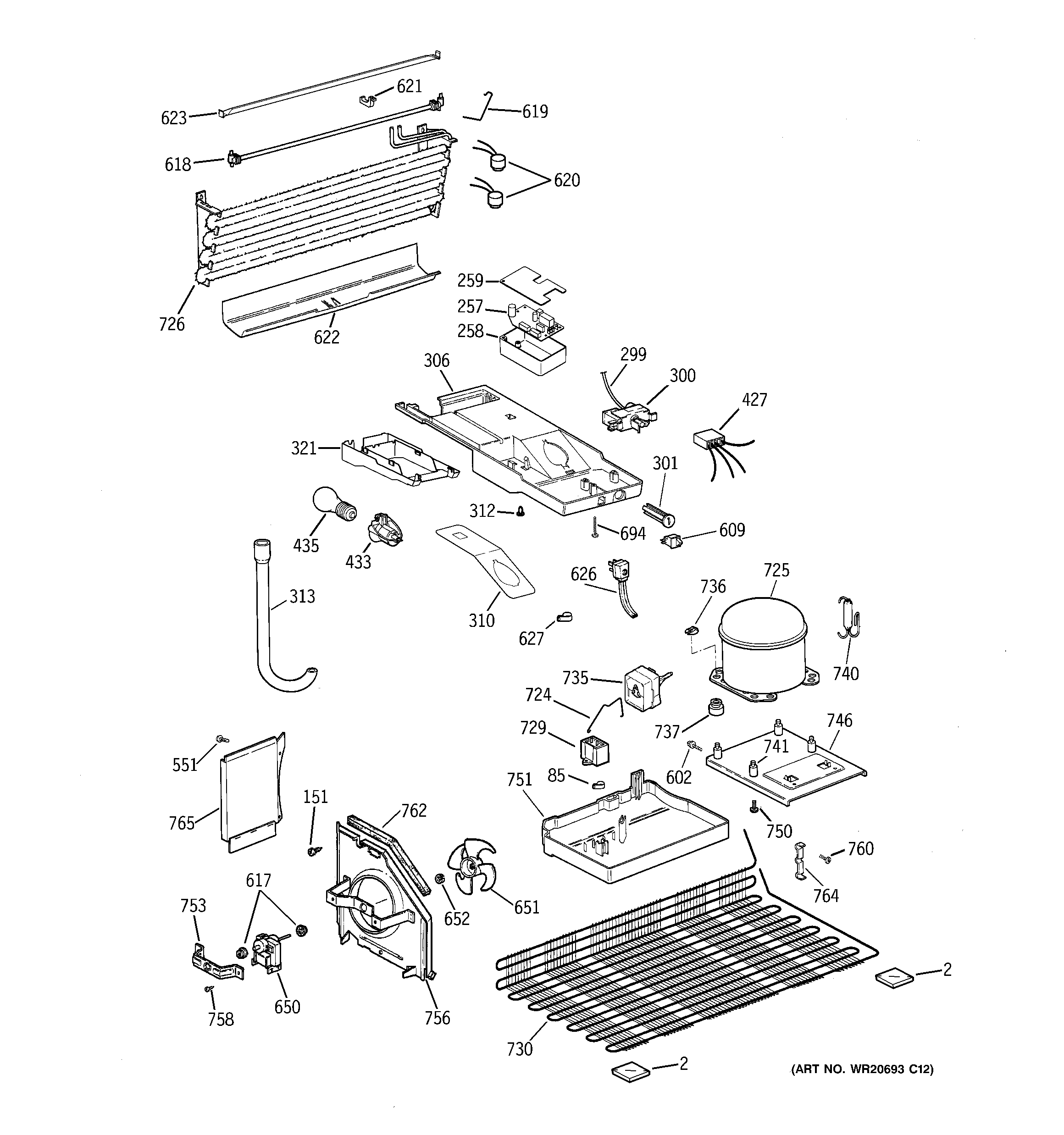 GE GTH18CCB3RCC unit parts diagram