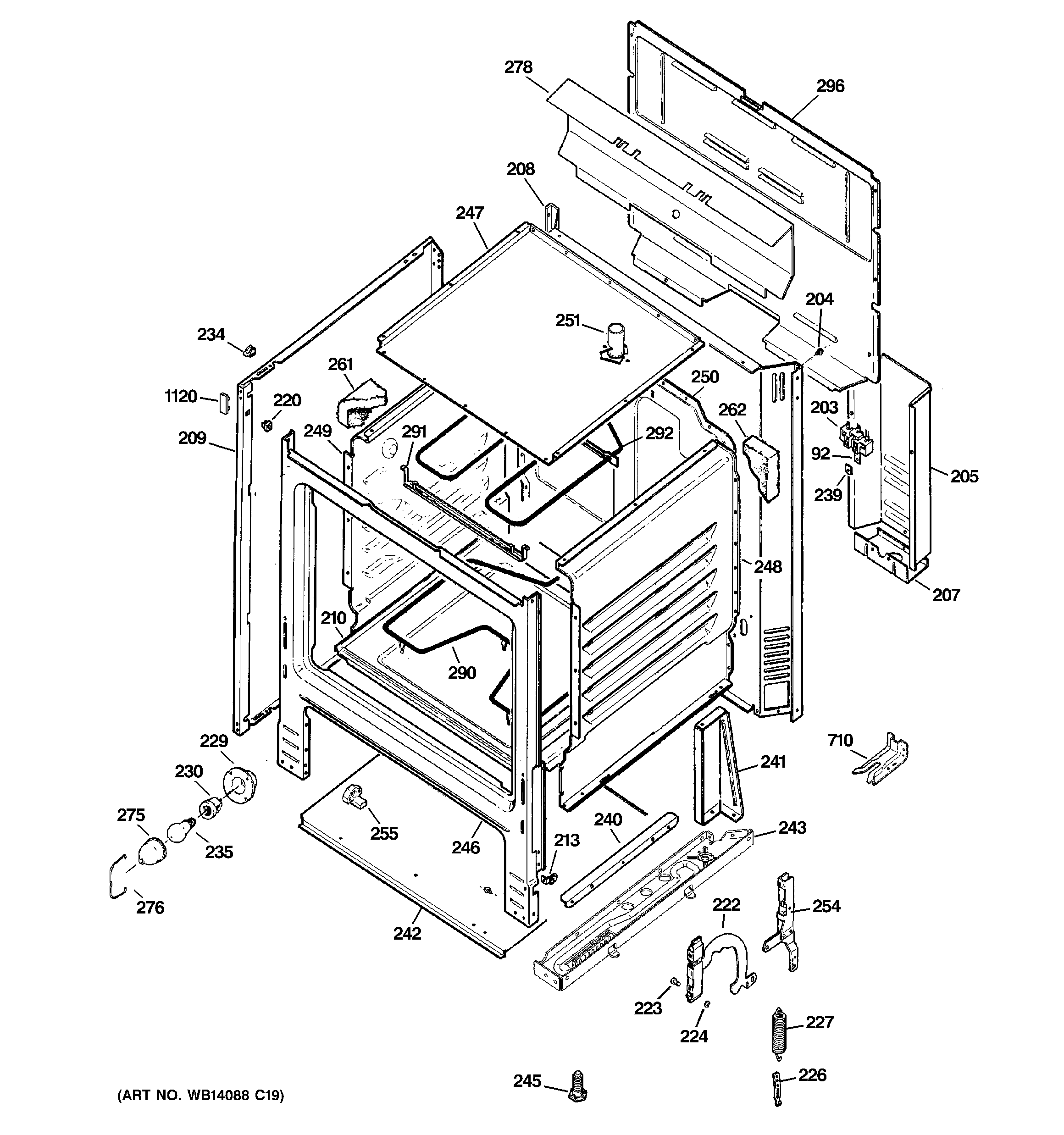 GE JBS03M2WH body parts diagram
