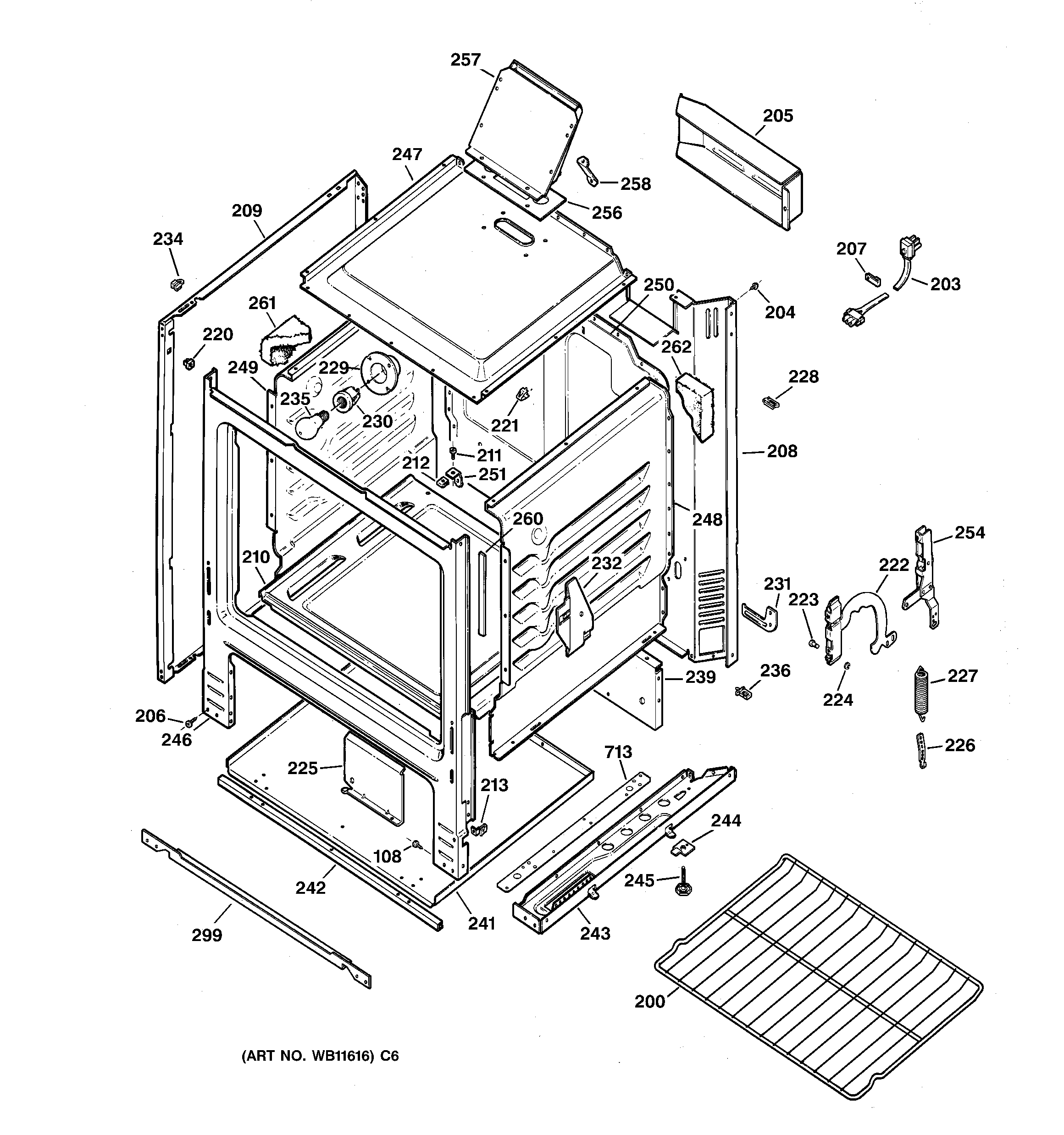GE JGBS15PEA3WH body parts diagram