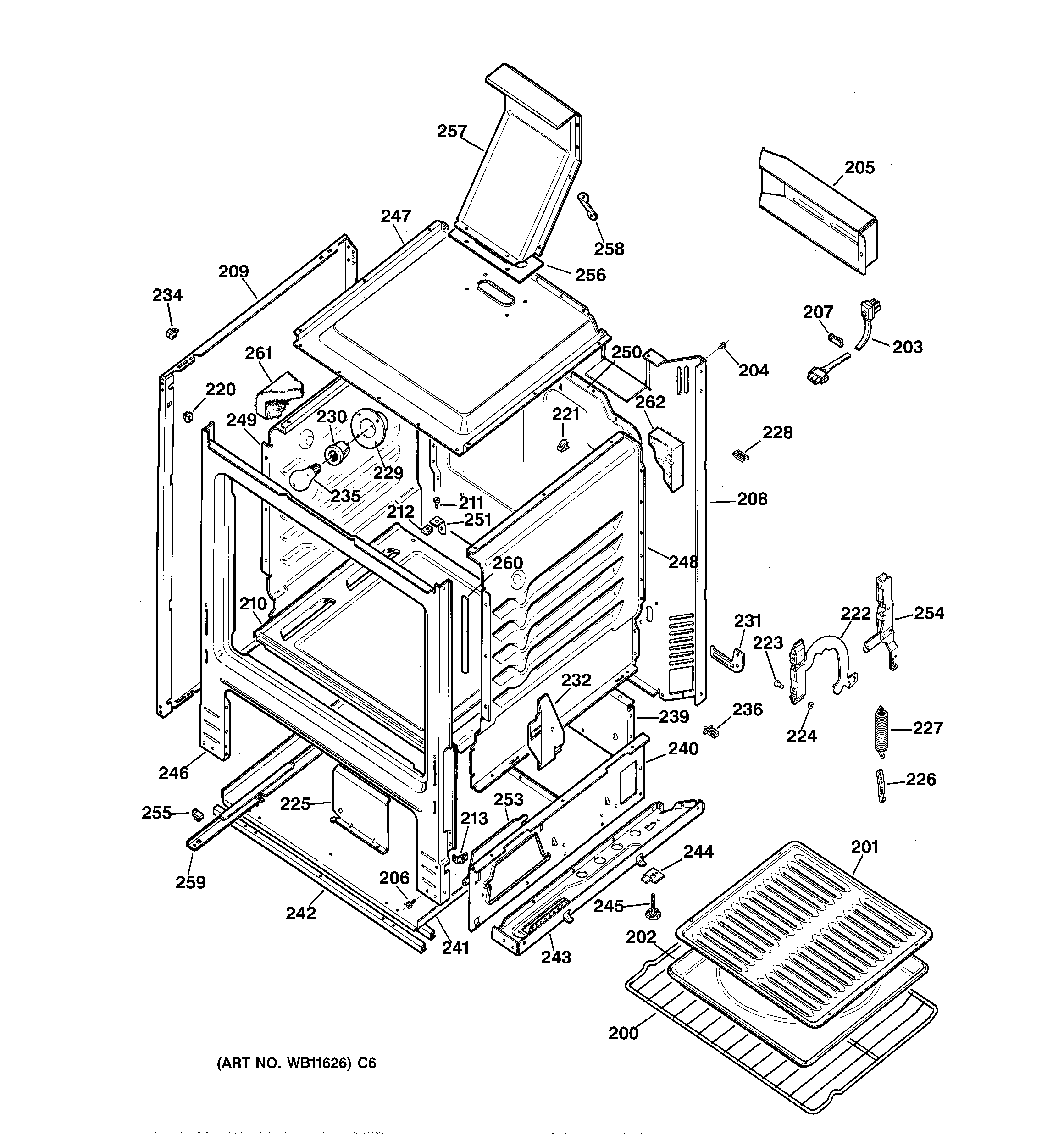 GE JGBC17PEA2AD body parts diagram