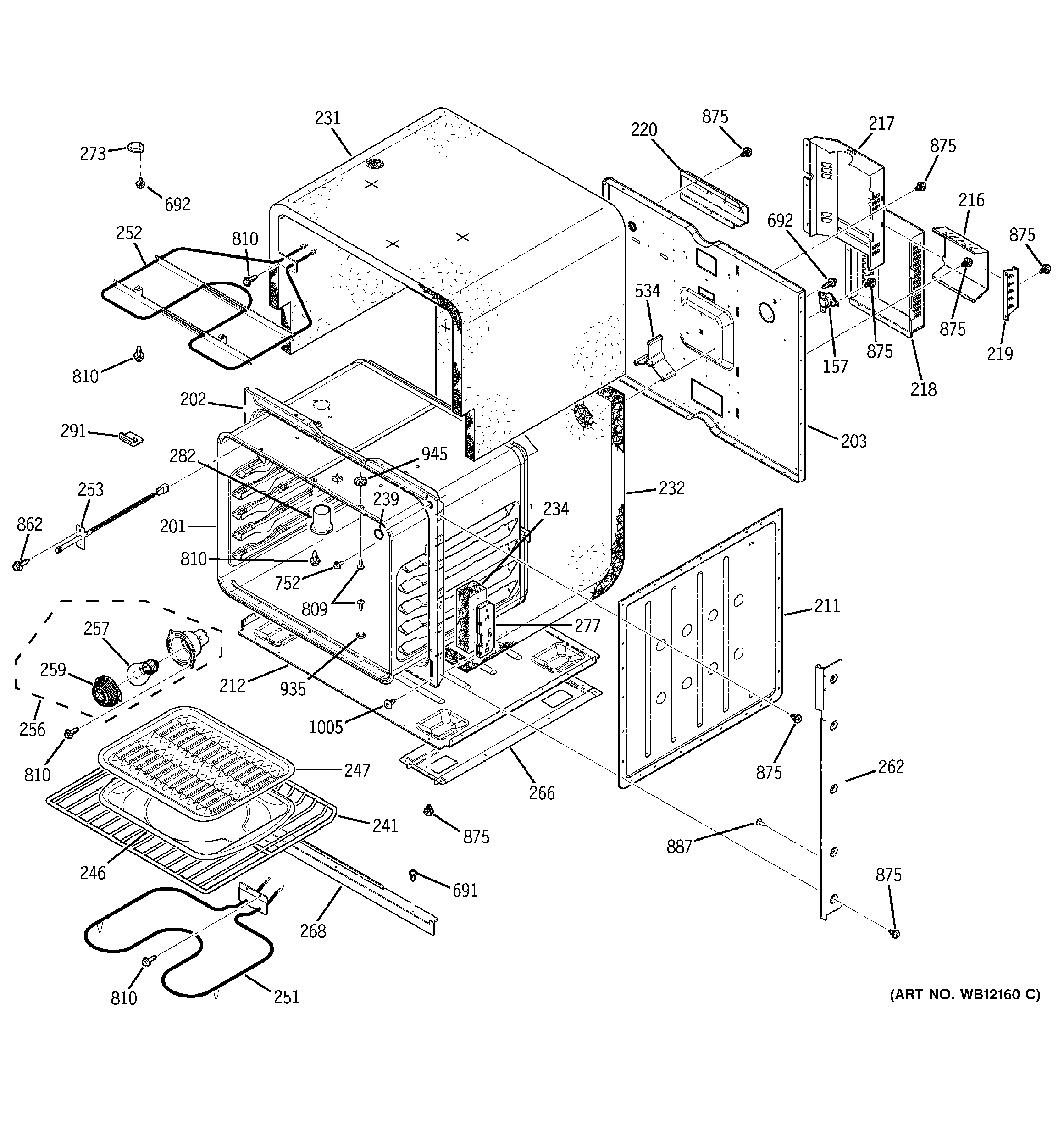 GE JKS05BD1BB body parts diagram