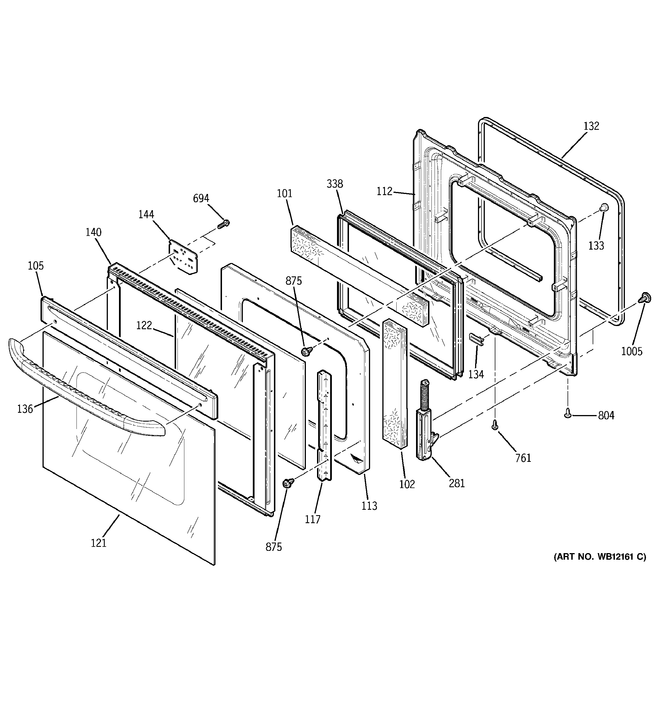 GE JKS05BD1BB door diagram