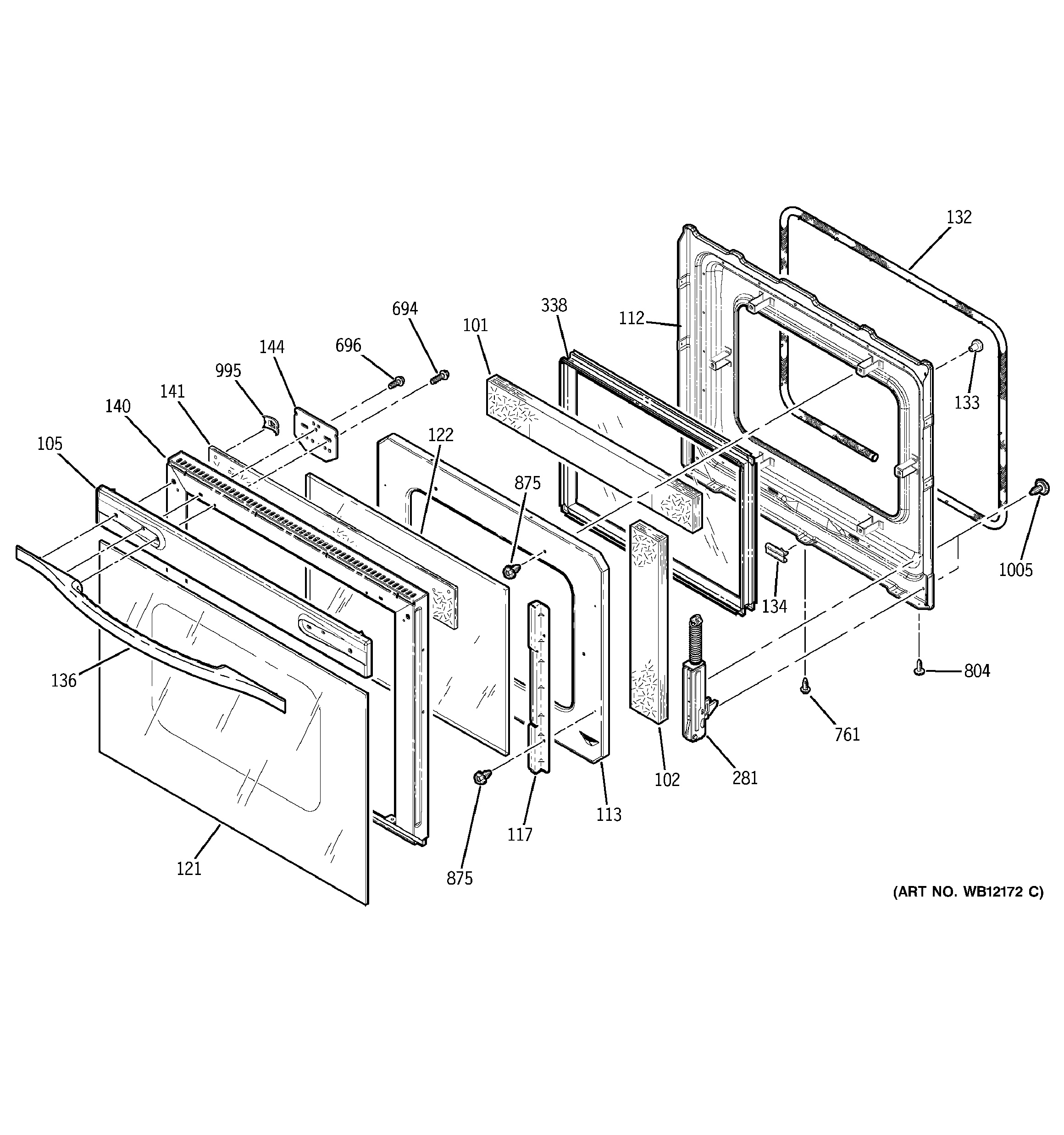 GE JKP18CD1CC door diagram