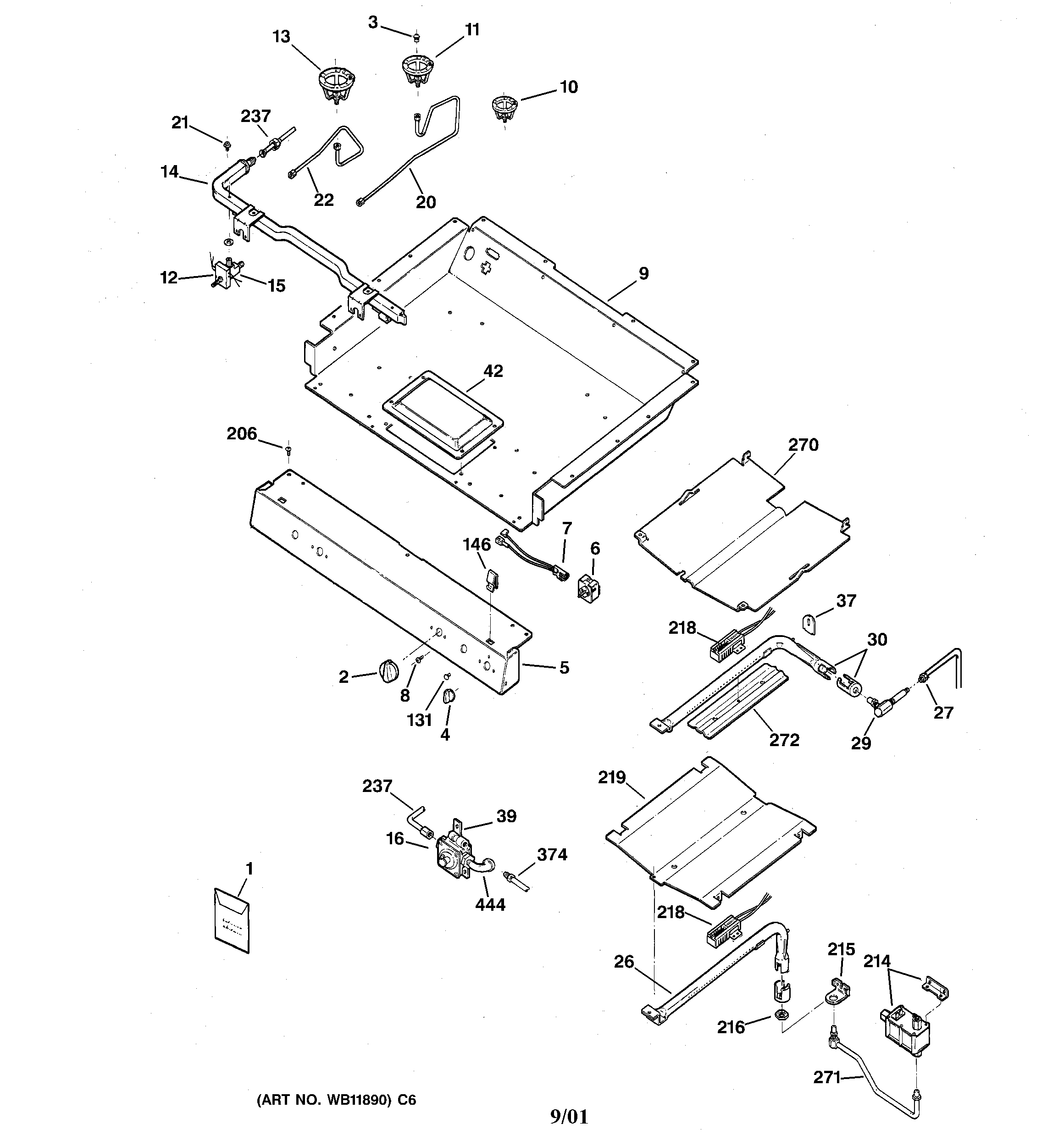 GE JGB910WEC3WW gas & burner parts diagram