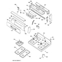 GE JGB910BEC3BB control panel & cooktop diagram