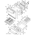 GE JGB910BEC3BB door & drawer parts diagram