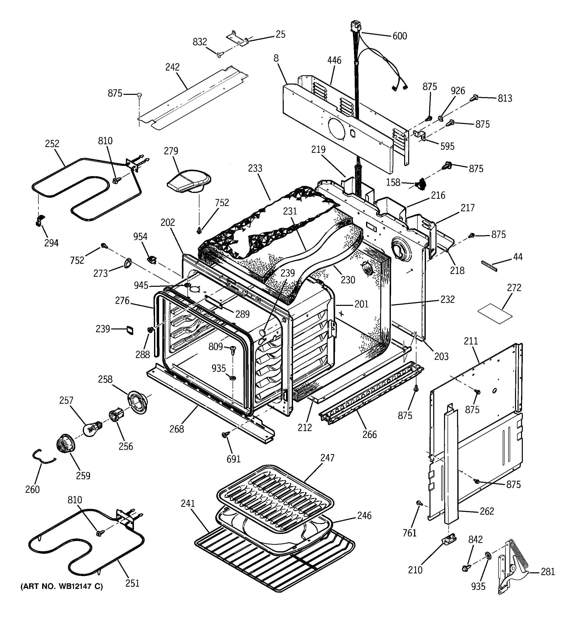 GE JMS08BA2AD body parts diagram