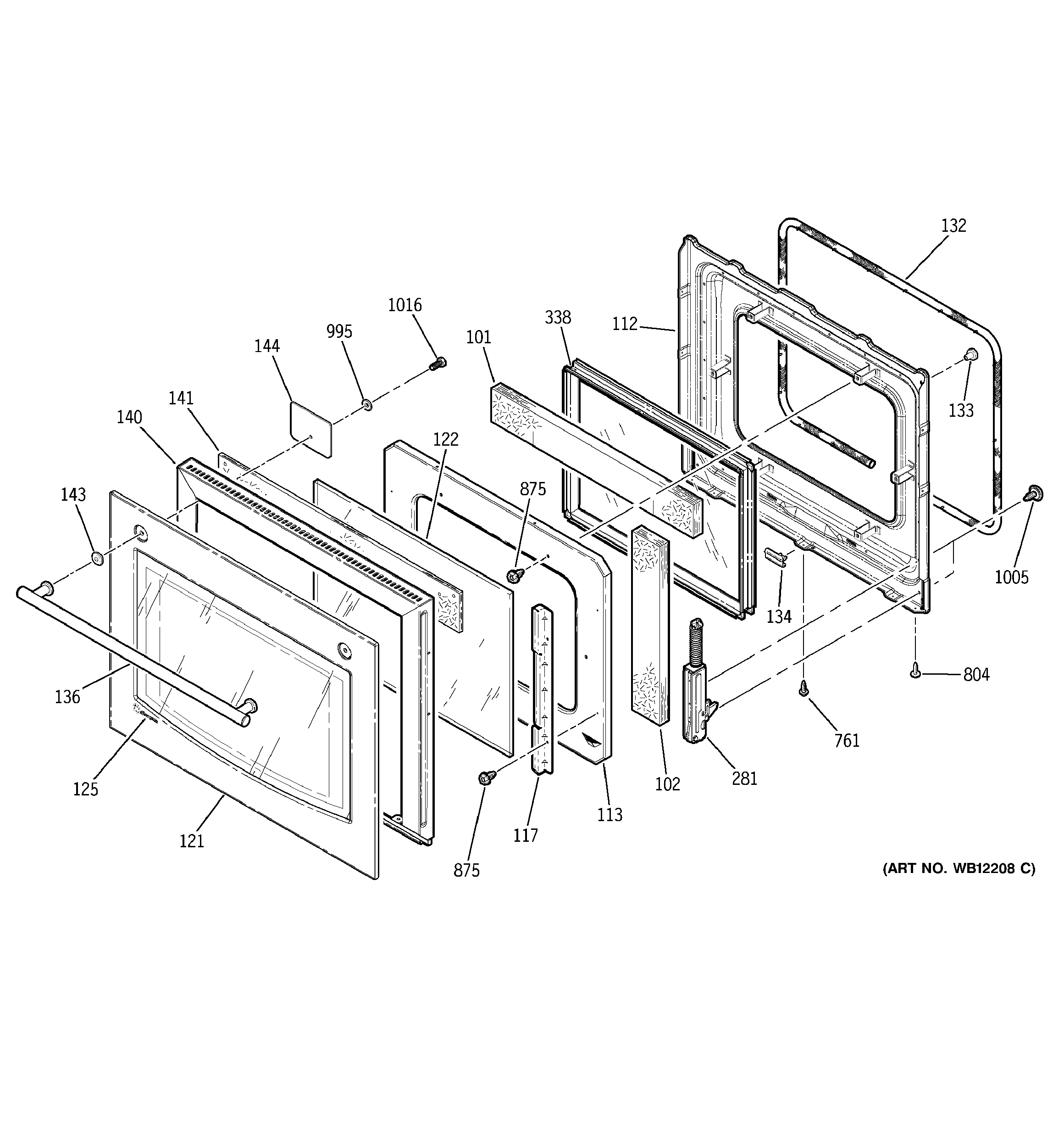 GE ZEK957SD1SS door diagram