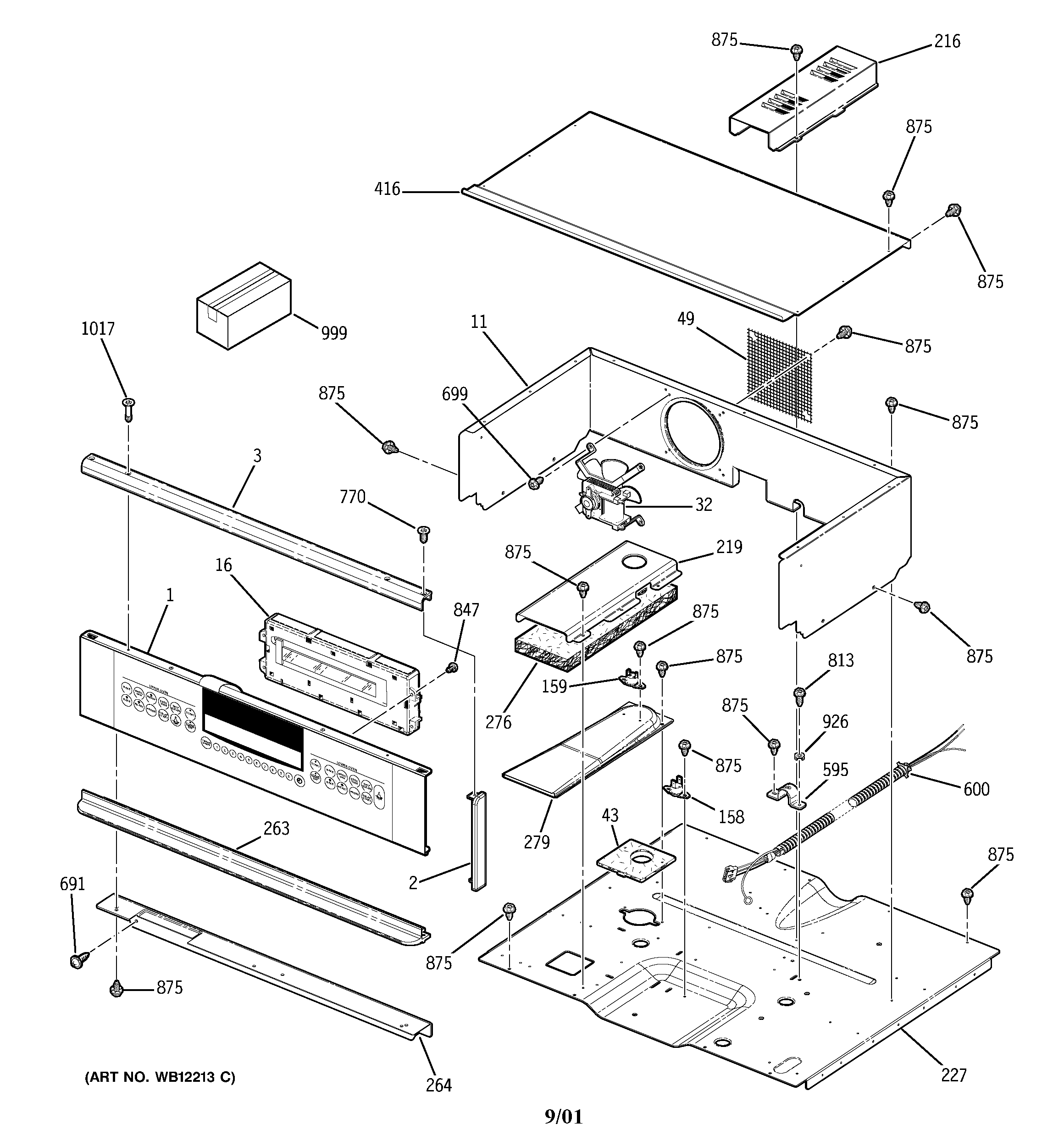 GE ZEK957WD1WW control panel diagram