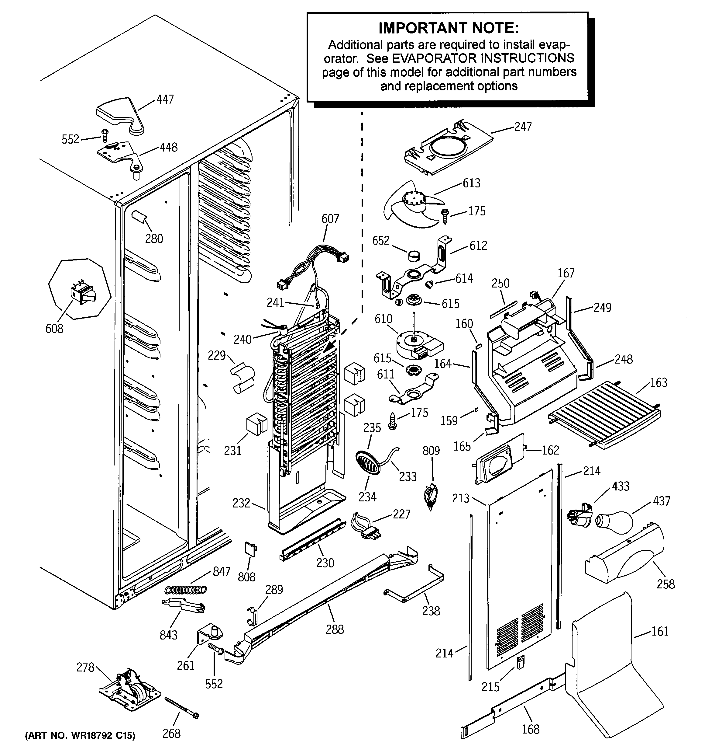GE PSS27SGMCBS freezer section diagram