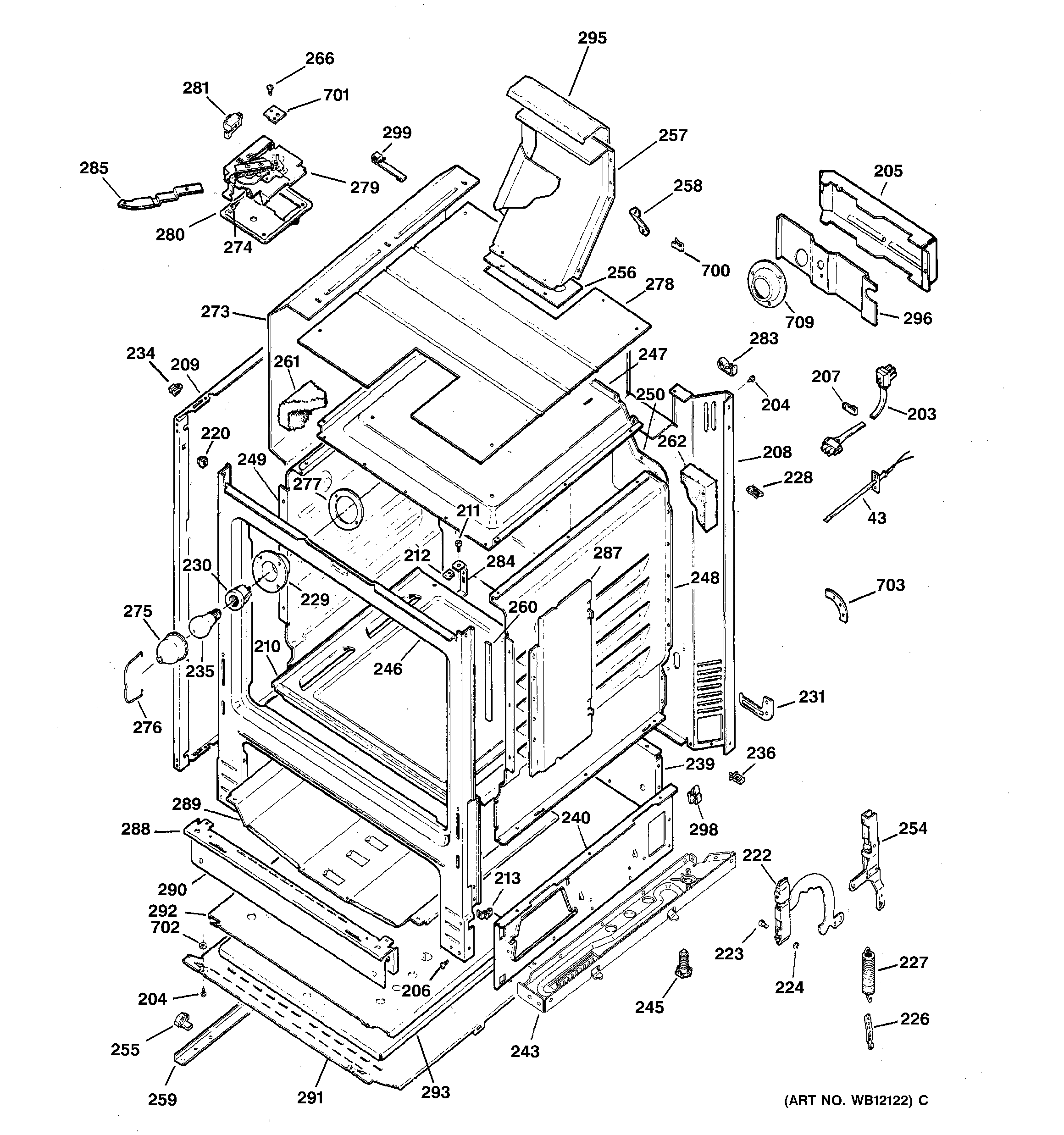 GE JGBP35GXA5WW body parts diagram