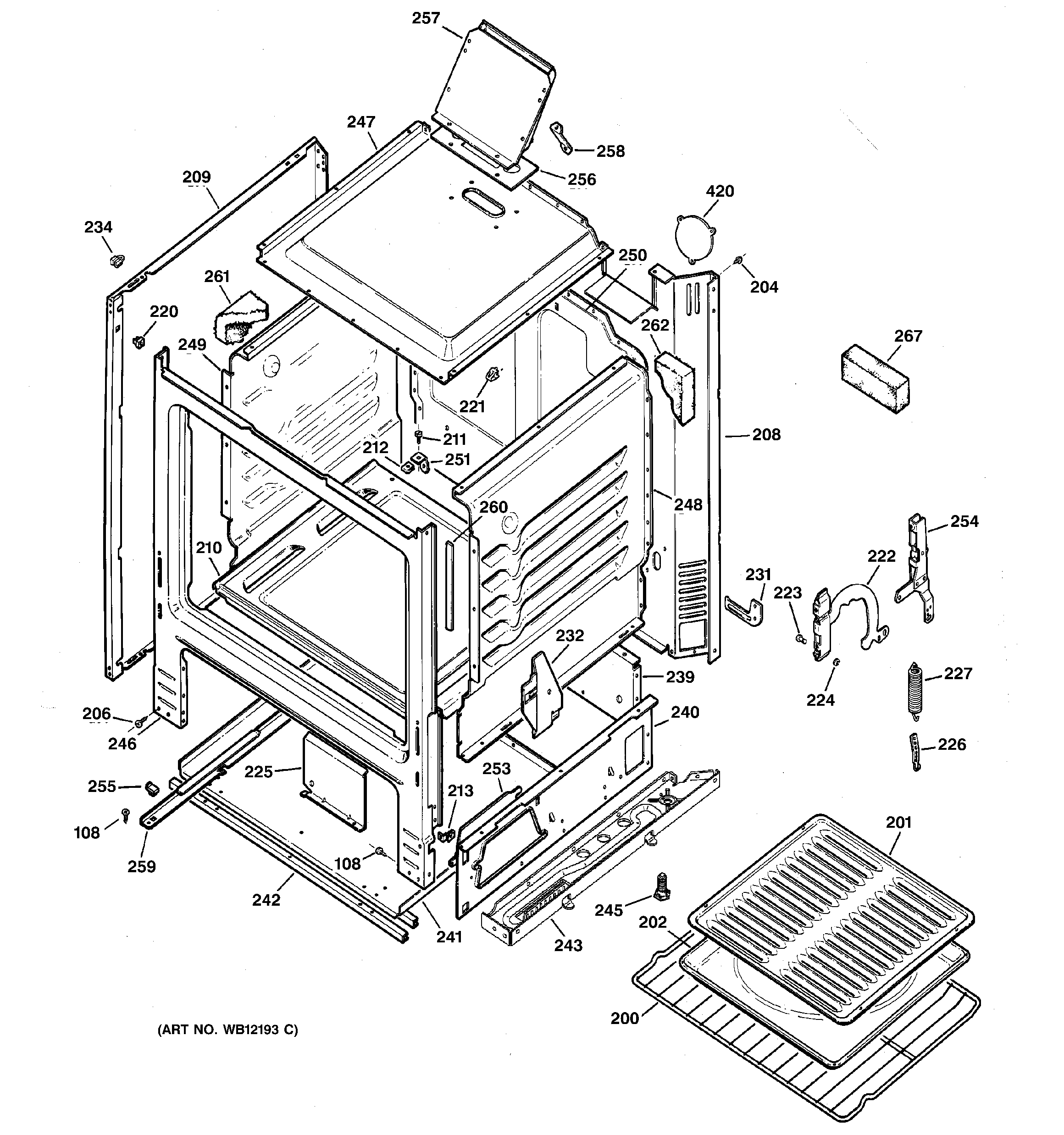 GE JGBS04PPA3WH body parts diagram
