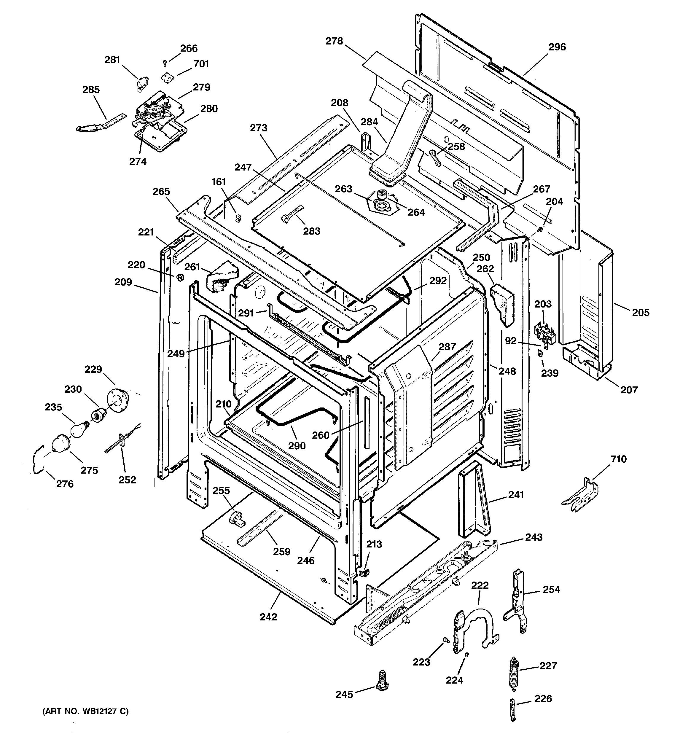 GE JBP61BD2WH body parts diagram