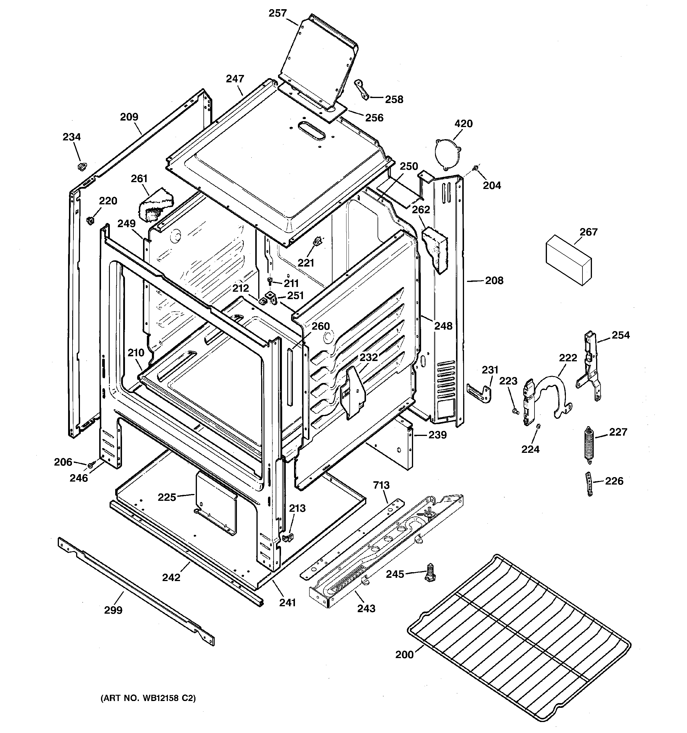 GE JGBS03PPA4AD body parts diagram