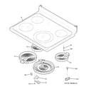 GE JB855DP2BB cooktop diagram