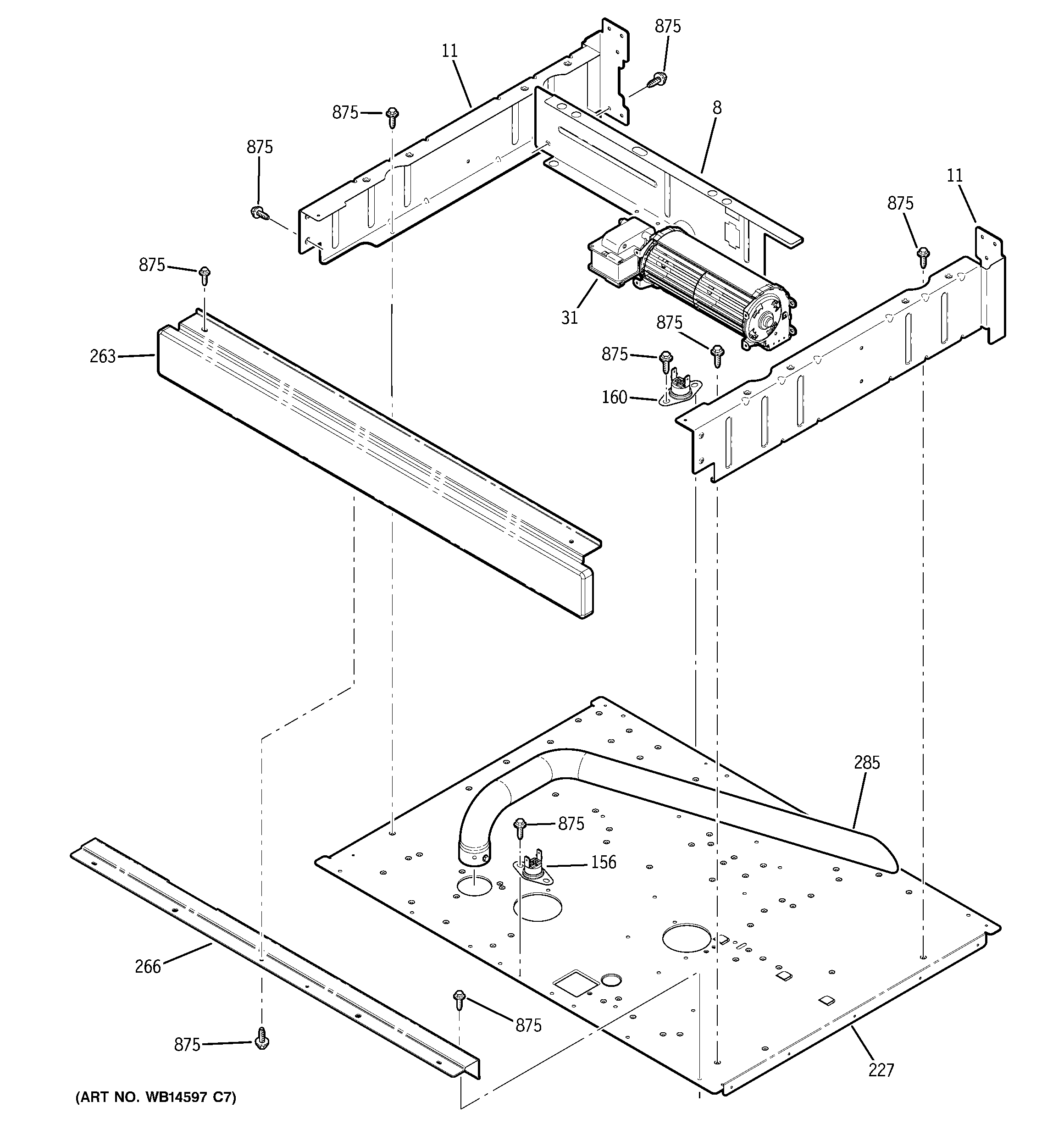 GE JTP55DP2WW center spacer diagram