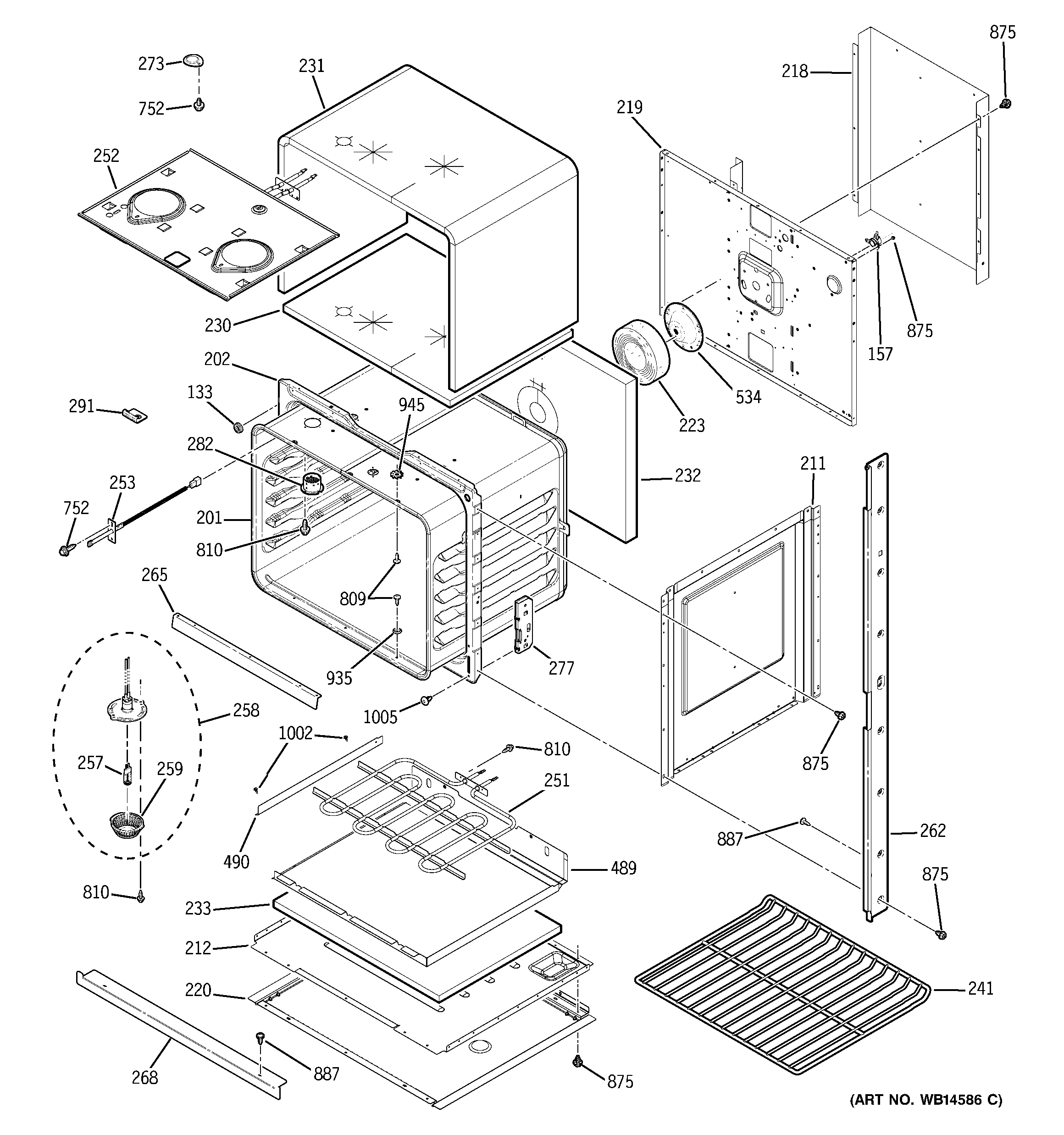 GE JTP55DP2WW lower oven diagram