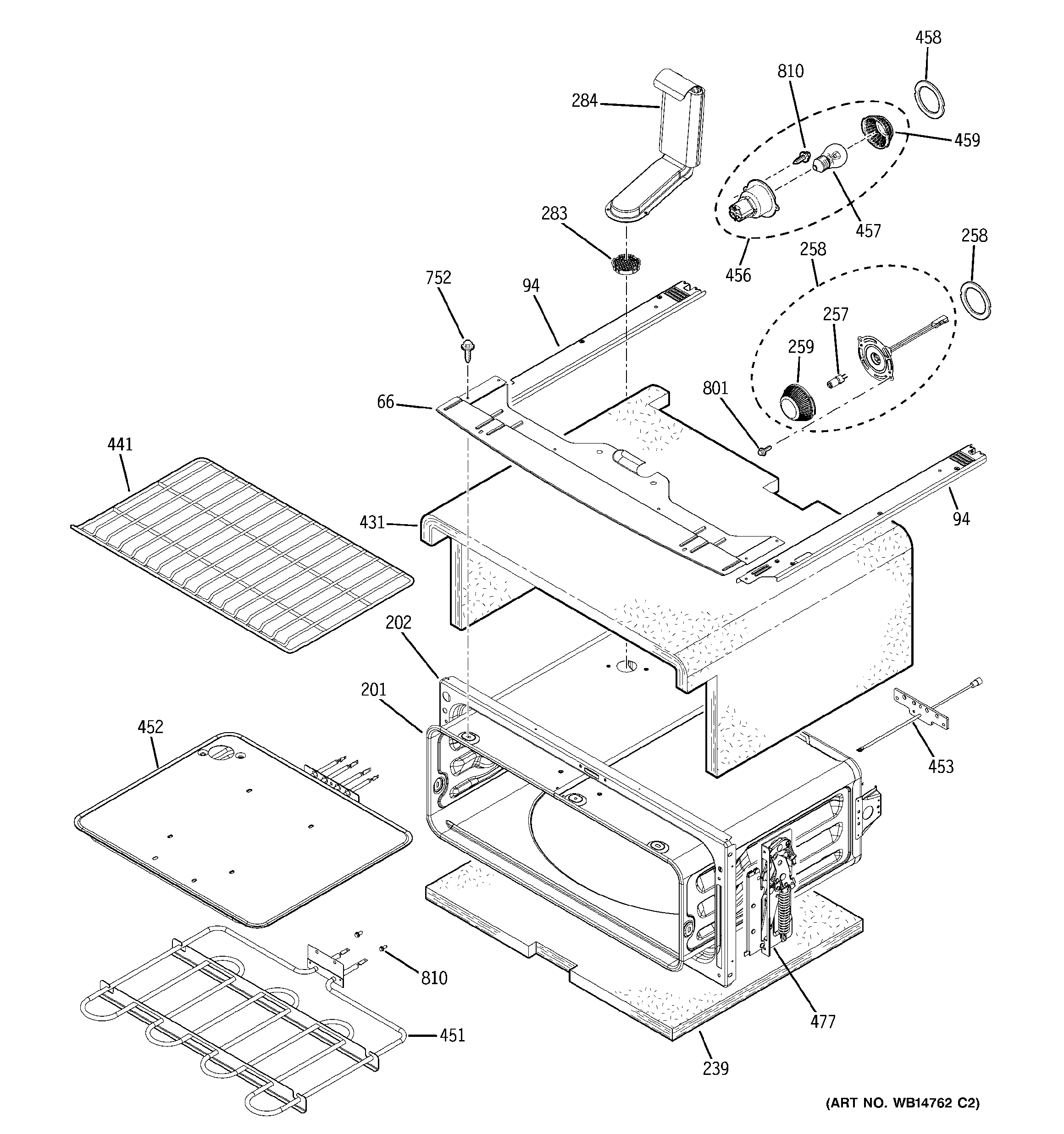 GE PB979DP2BB upper oven diagram