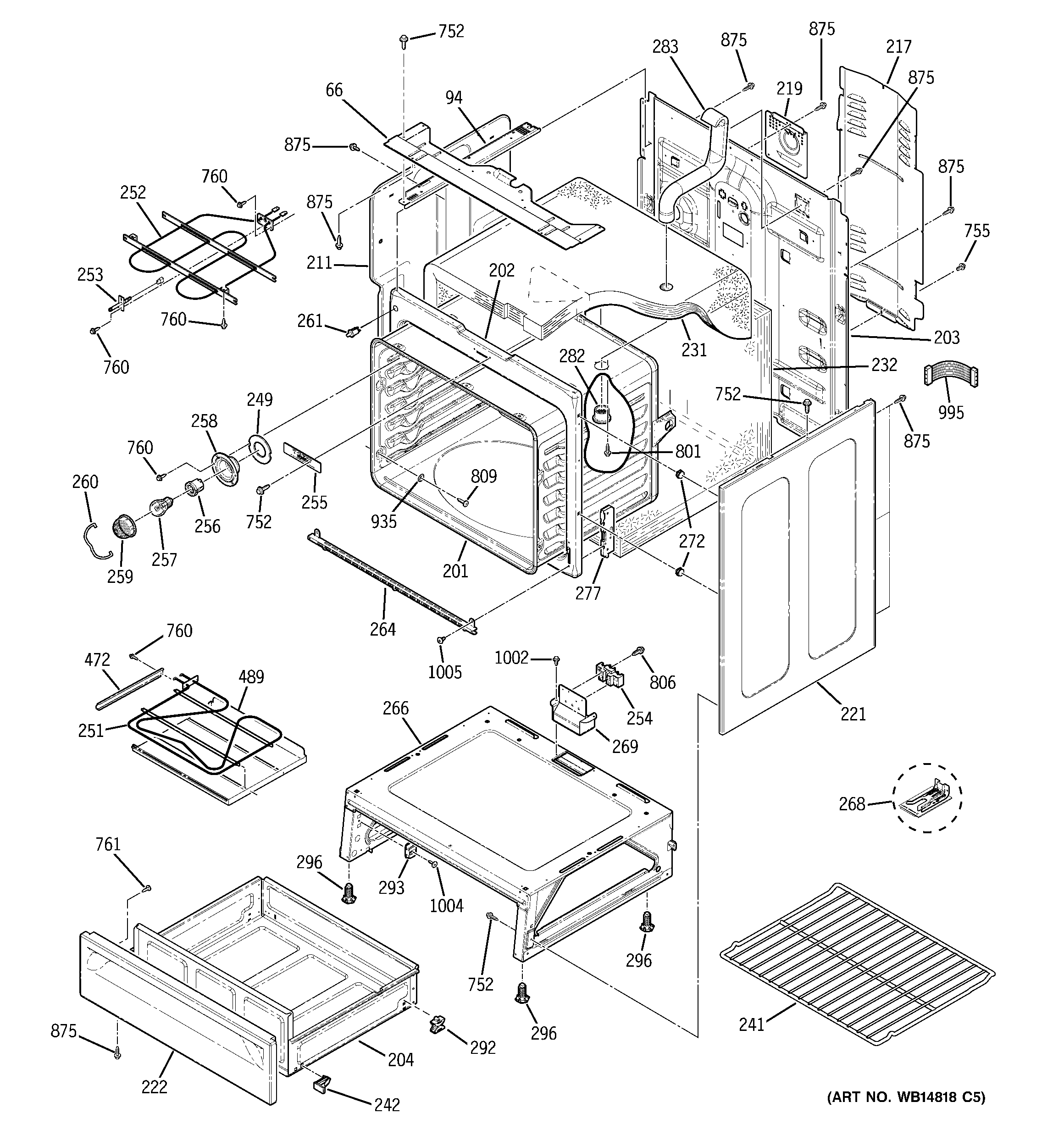 GE JB400DP1BB body parts diagram