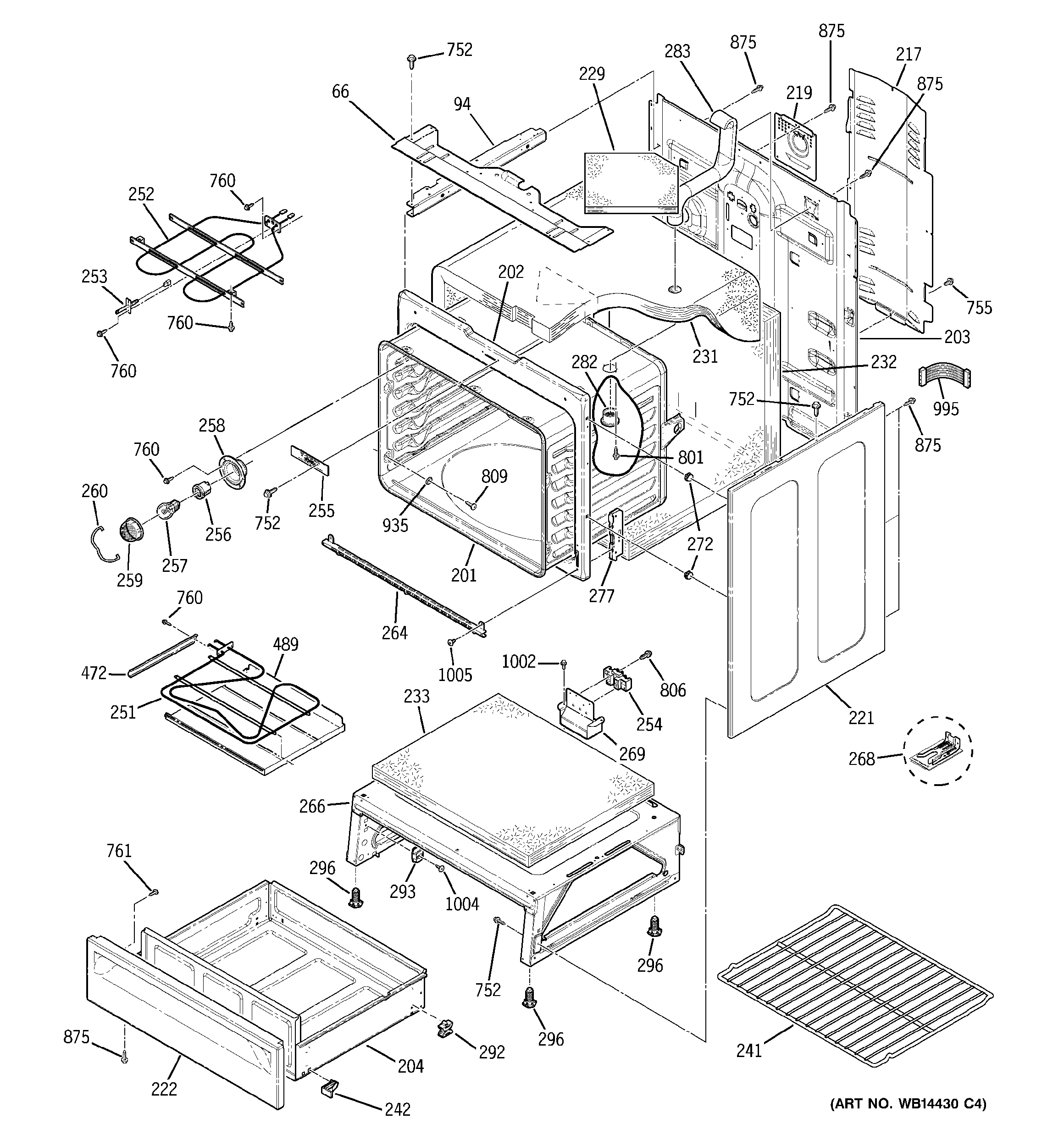 GE JB700DN3WW body parts diagram