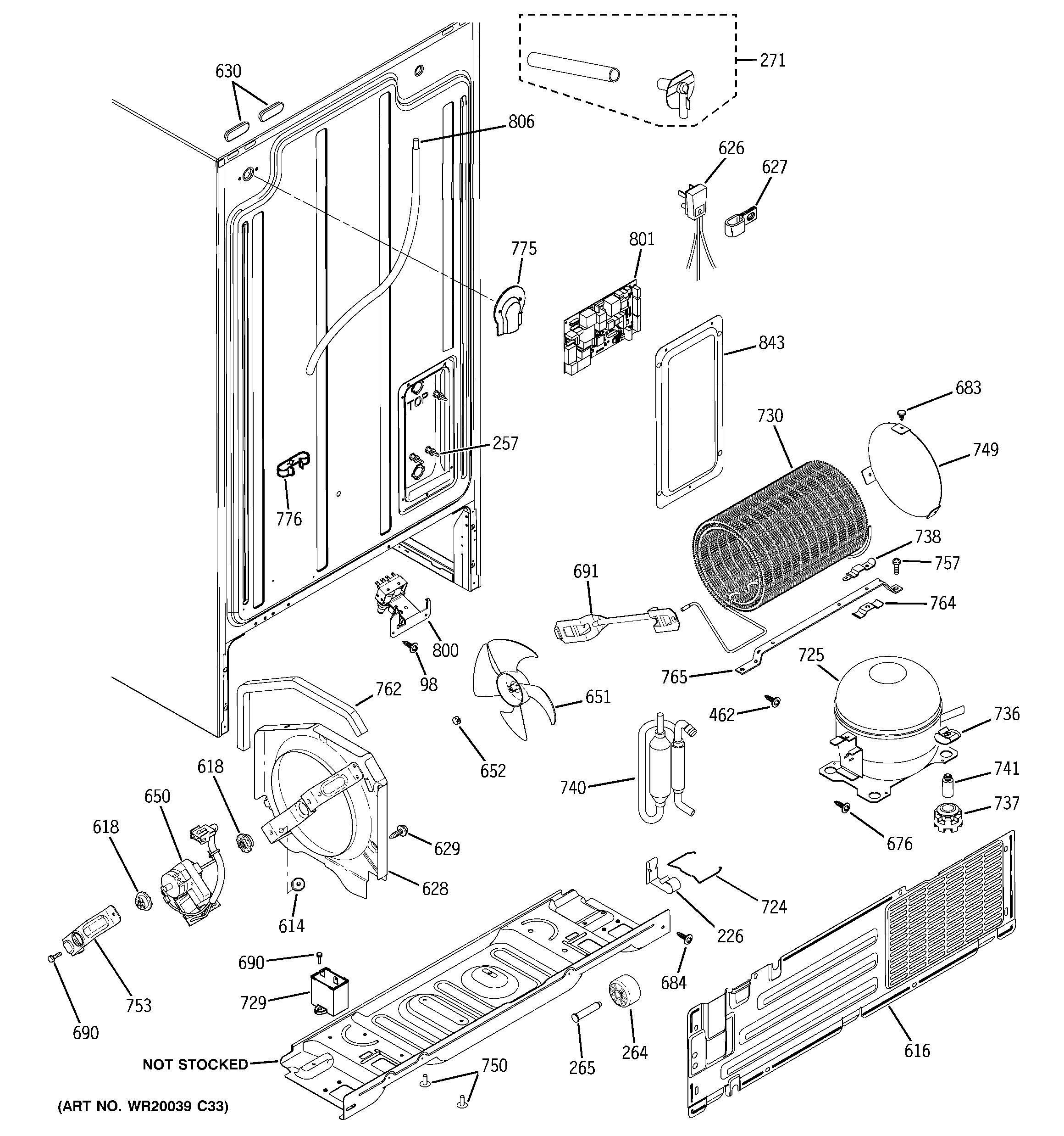 GE BSS25JSTISS sealed system & mother board diagram
