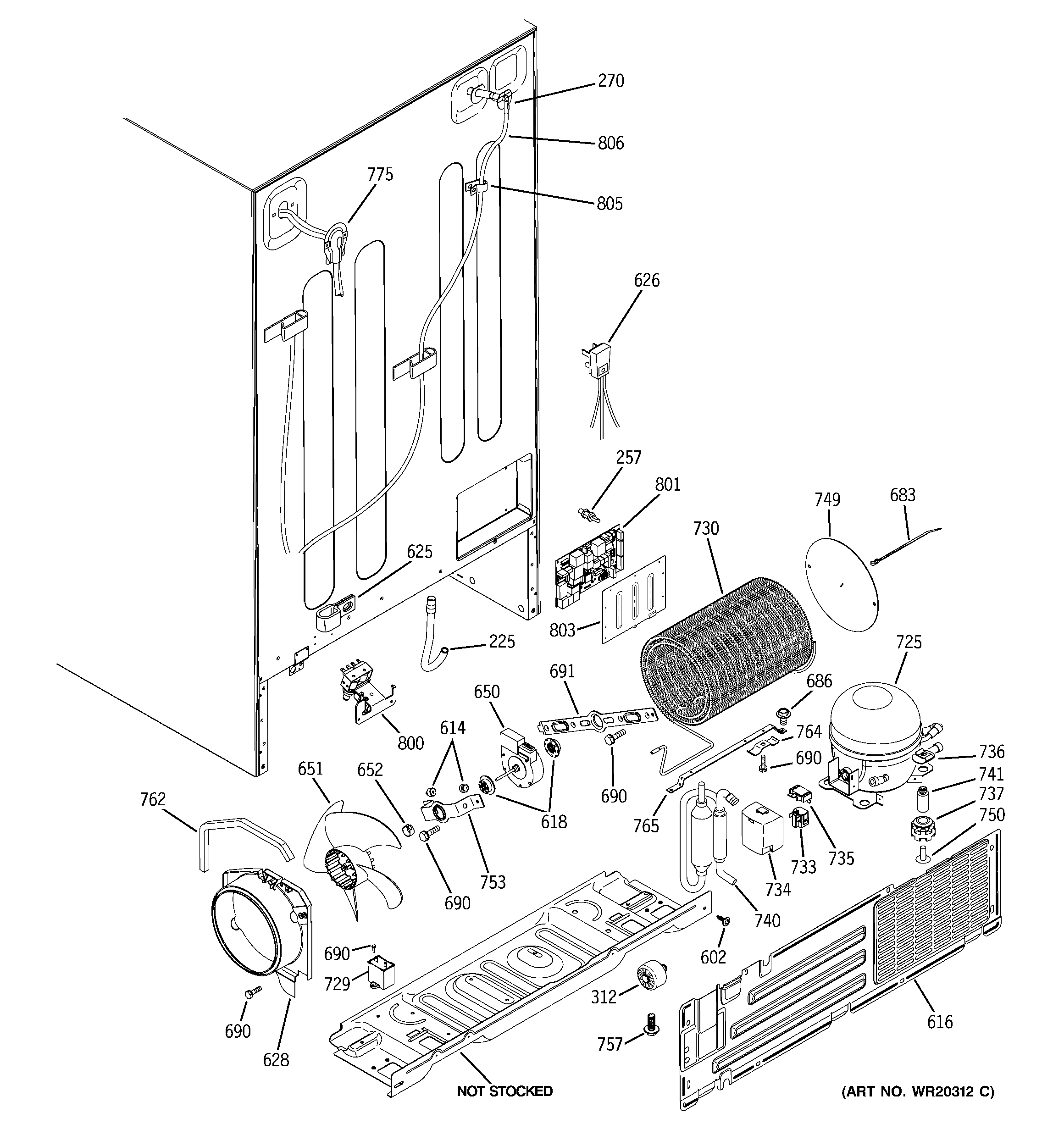 GE CSHS6UGZBSS sealed system & mother board diagram