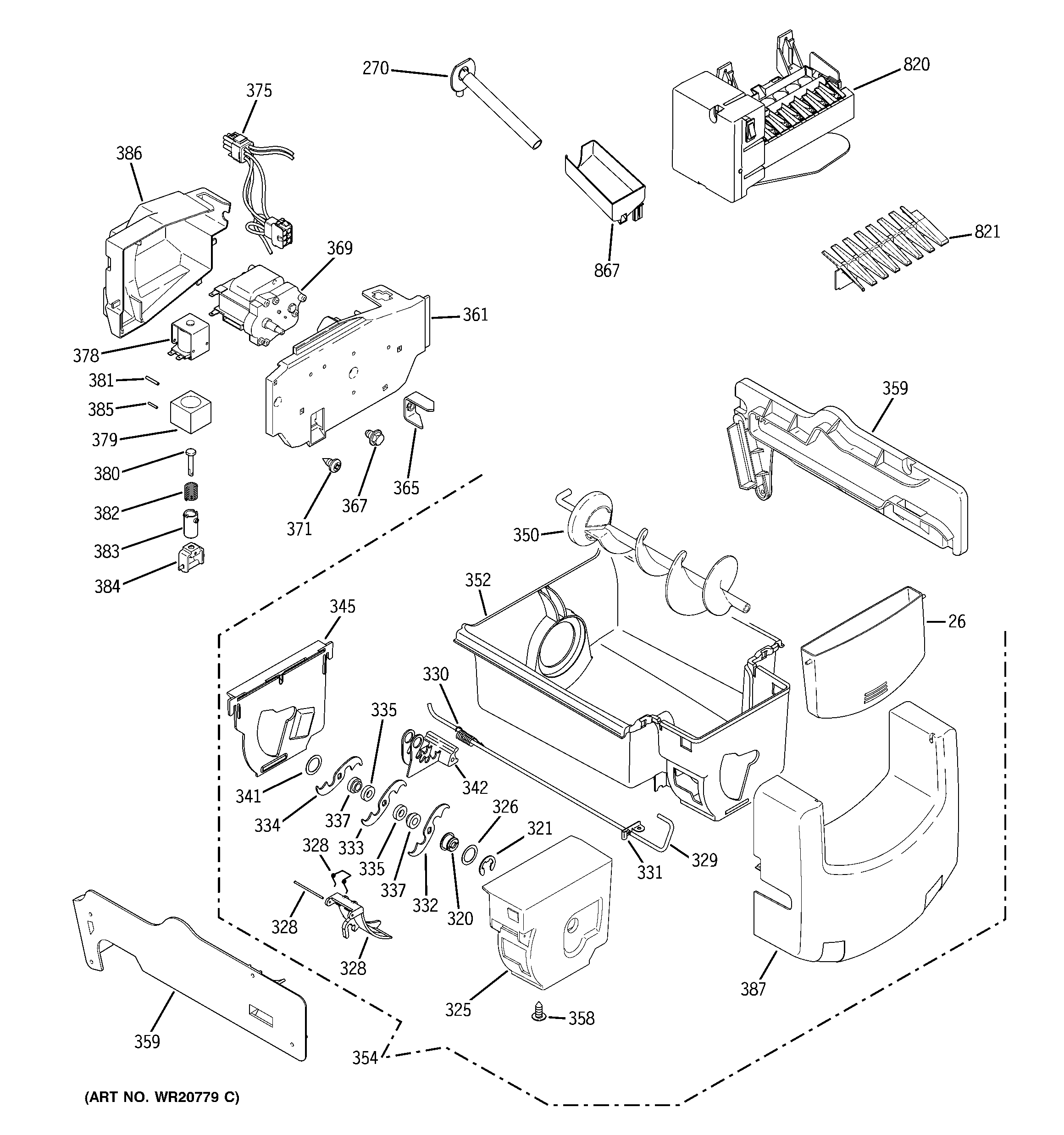 GE CSHS6UGZBSS ice maker & dispenser diagram