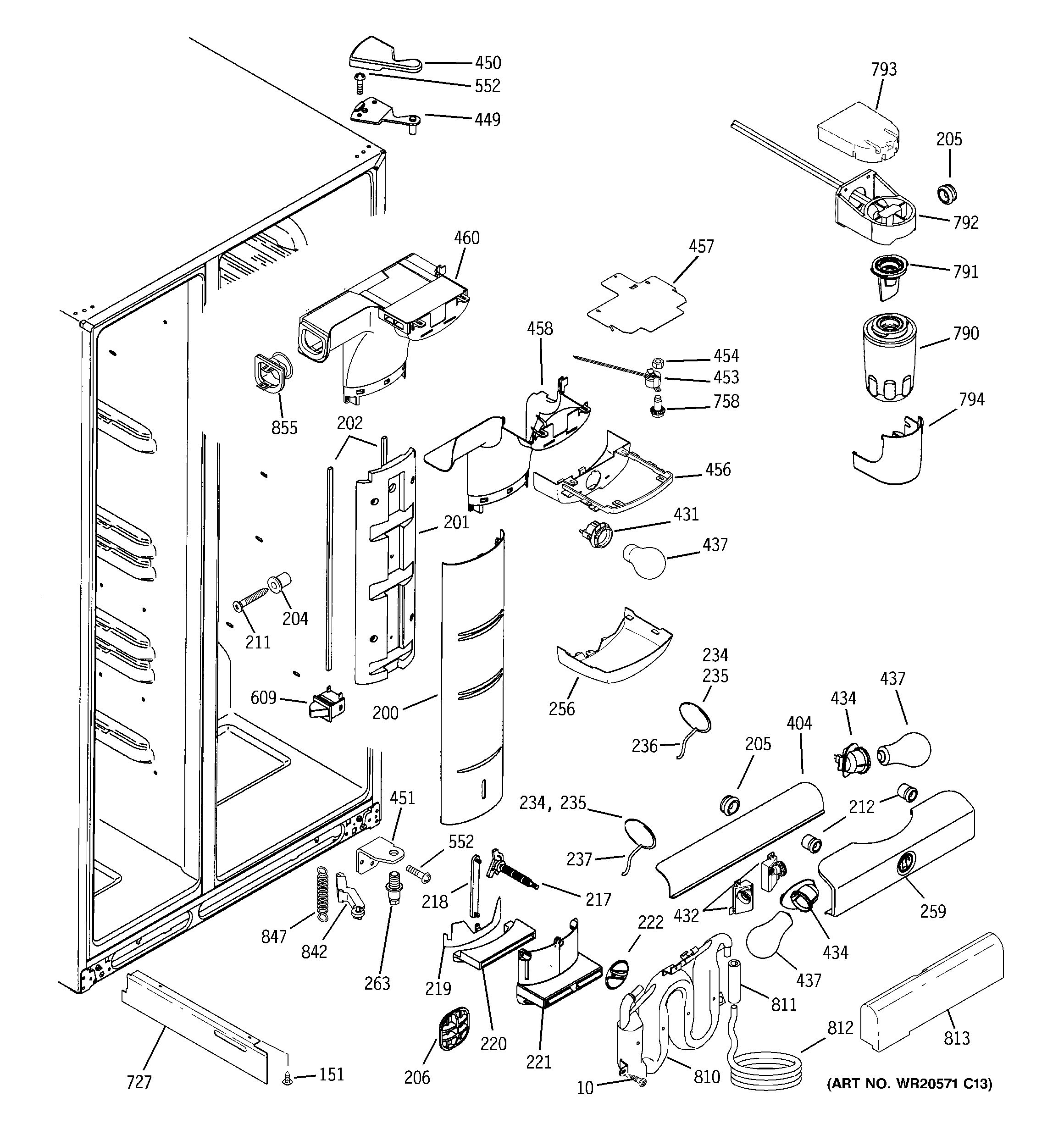 GE CSHS6UGZBSS fresh food section diagram