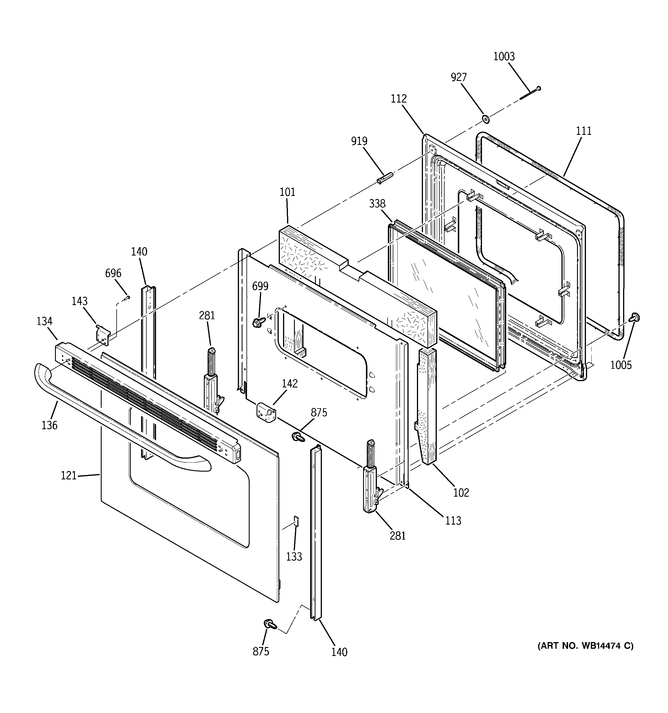 GE JBS55MM2BS door diagram