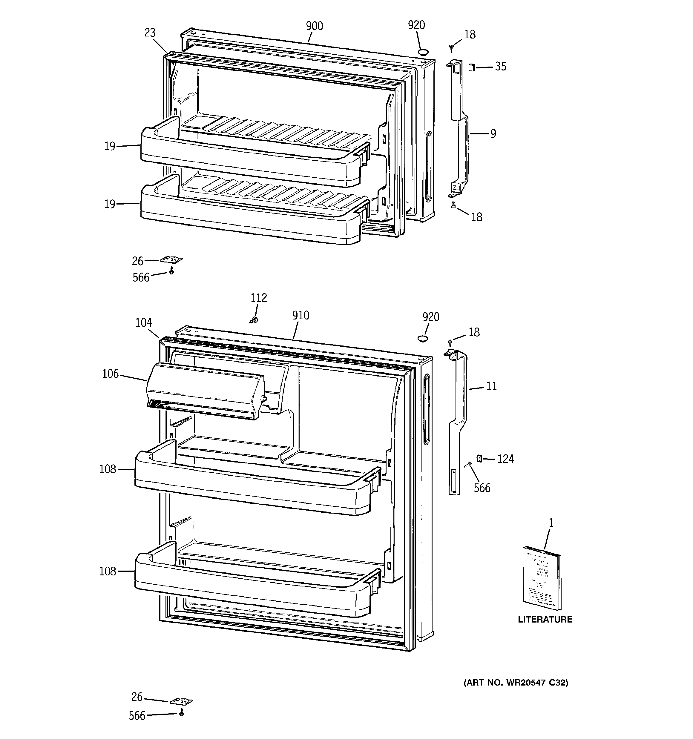 Hotpoint HTH16BBX2LWW doors diagram