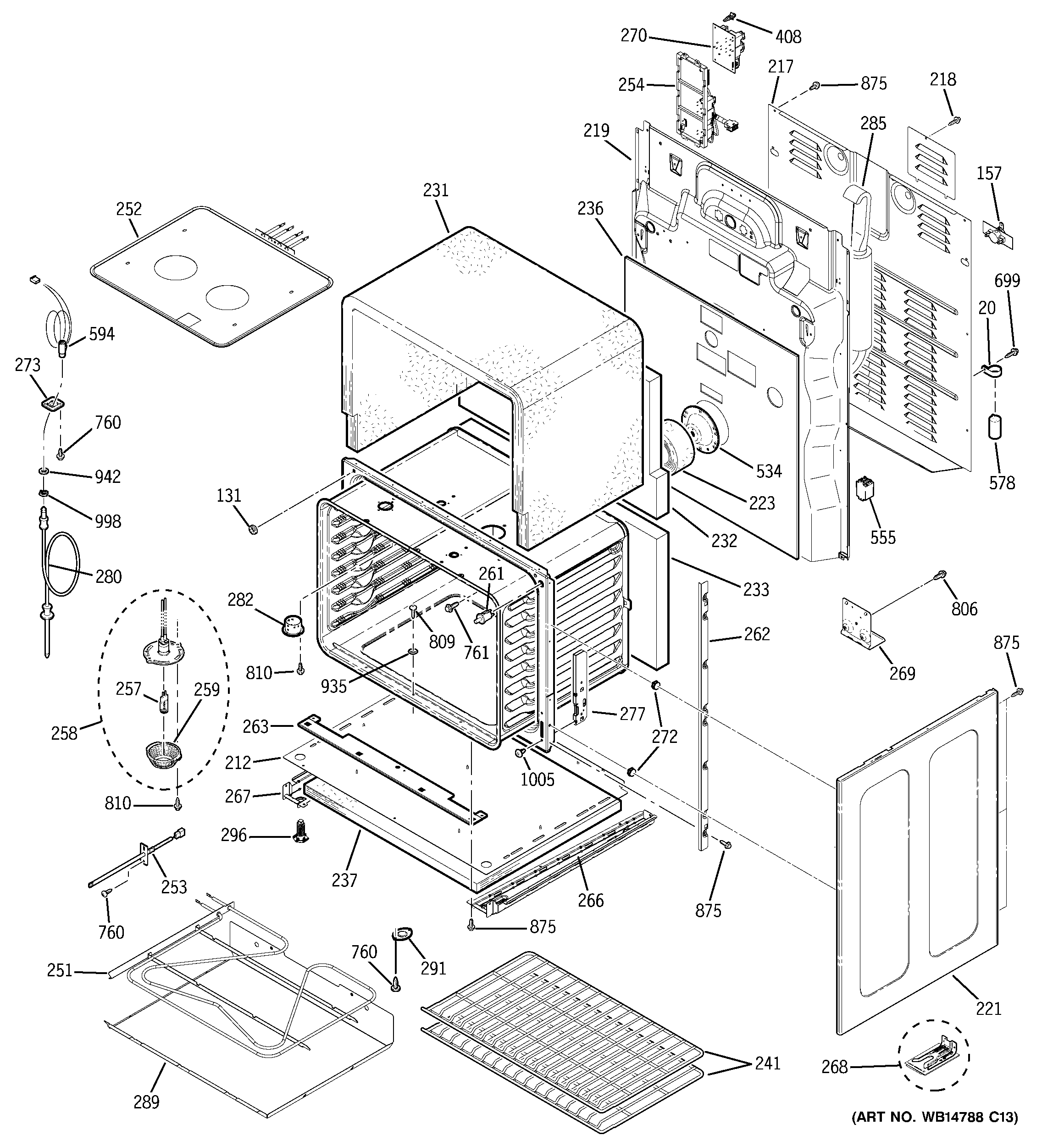 GE PB975DP3BB lower oven diagram