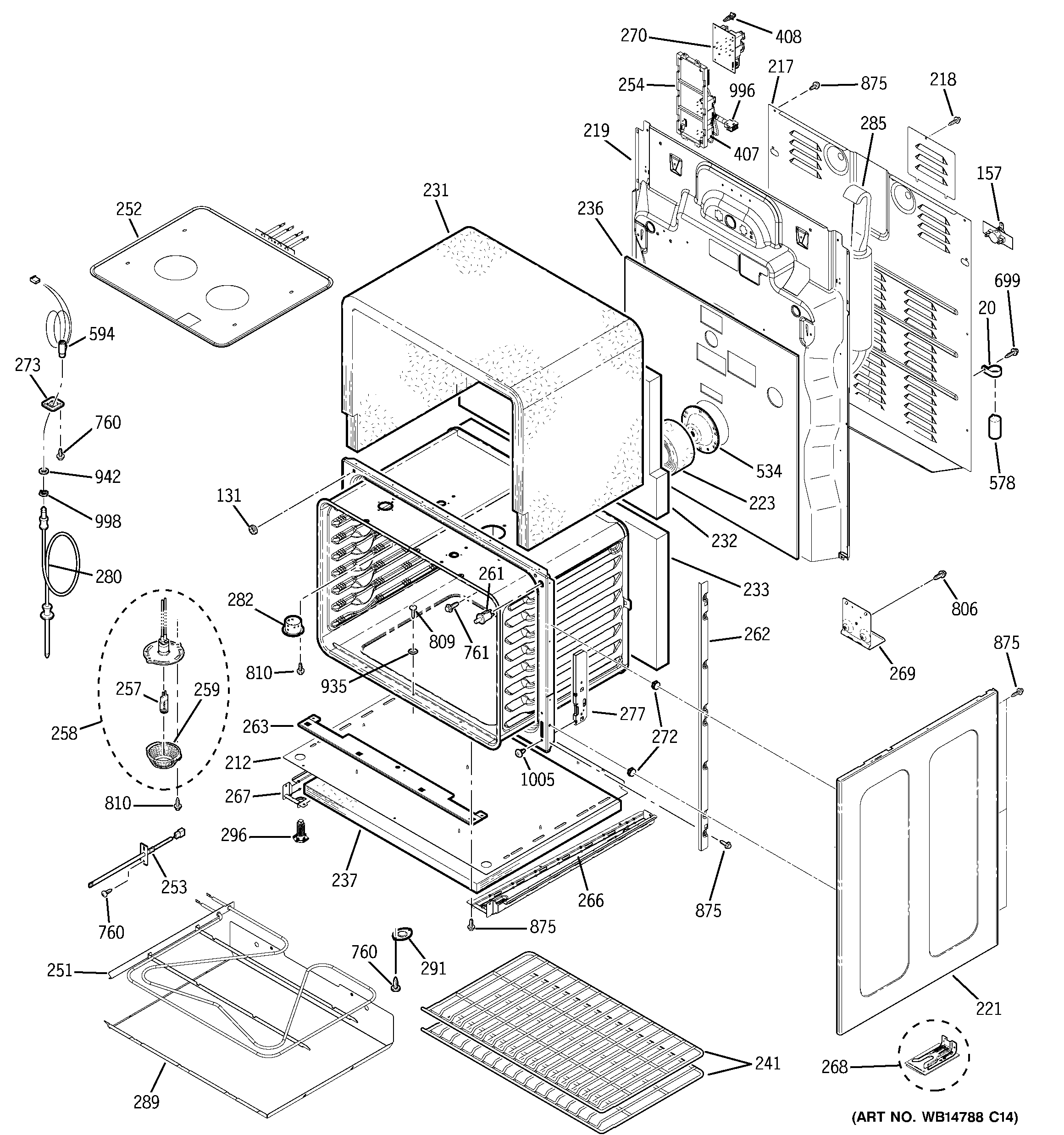 GE PB979DP3BB lower oven diagram