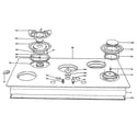 GE ZGU661ES1 cooktop diagram