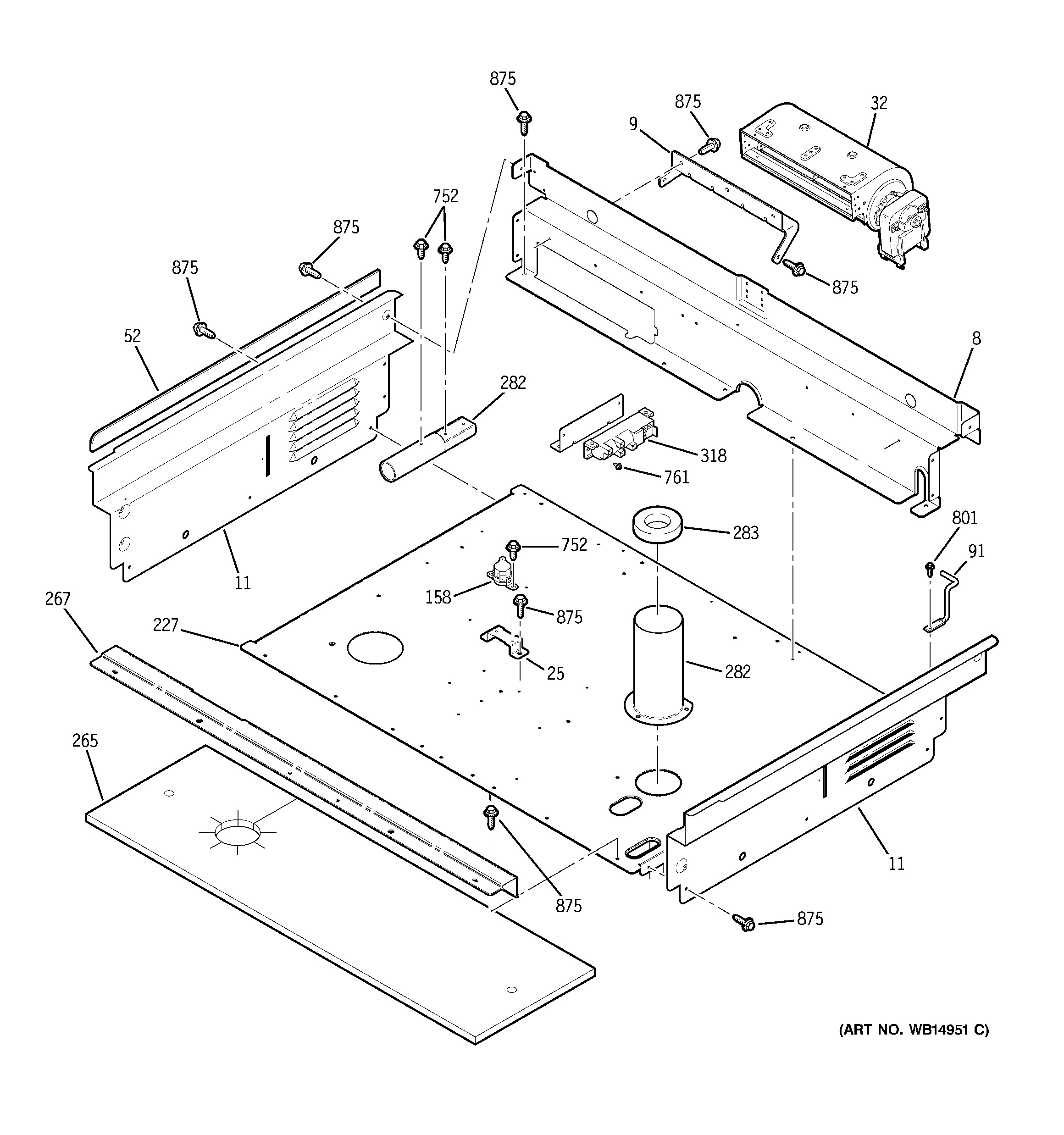 GE PGS975SEP2SS cooling fan diagram