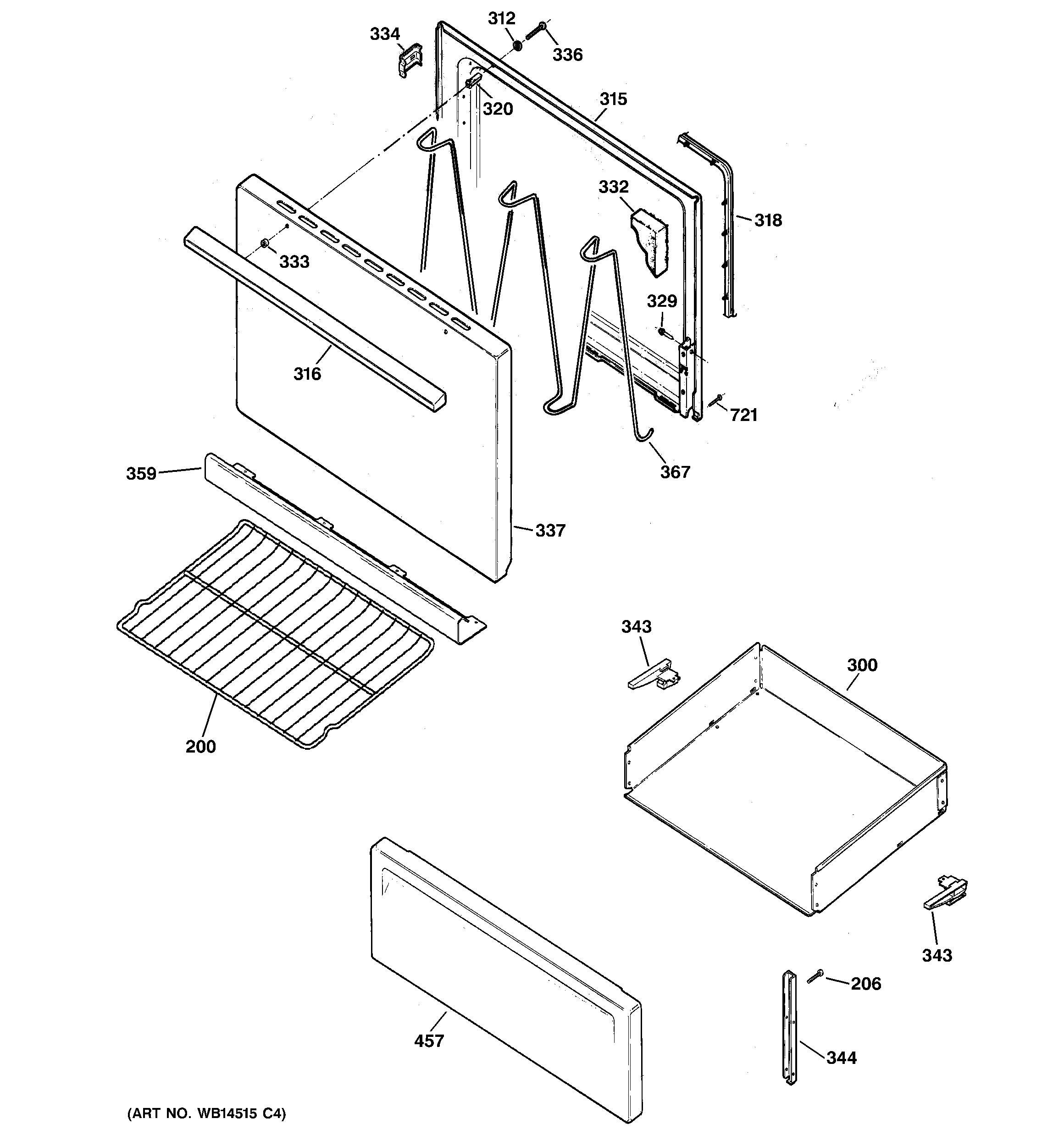 Hotpoint RB525DP2CT door & drawer parts diagram