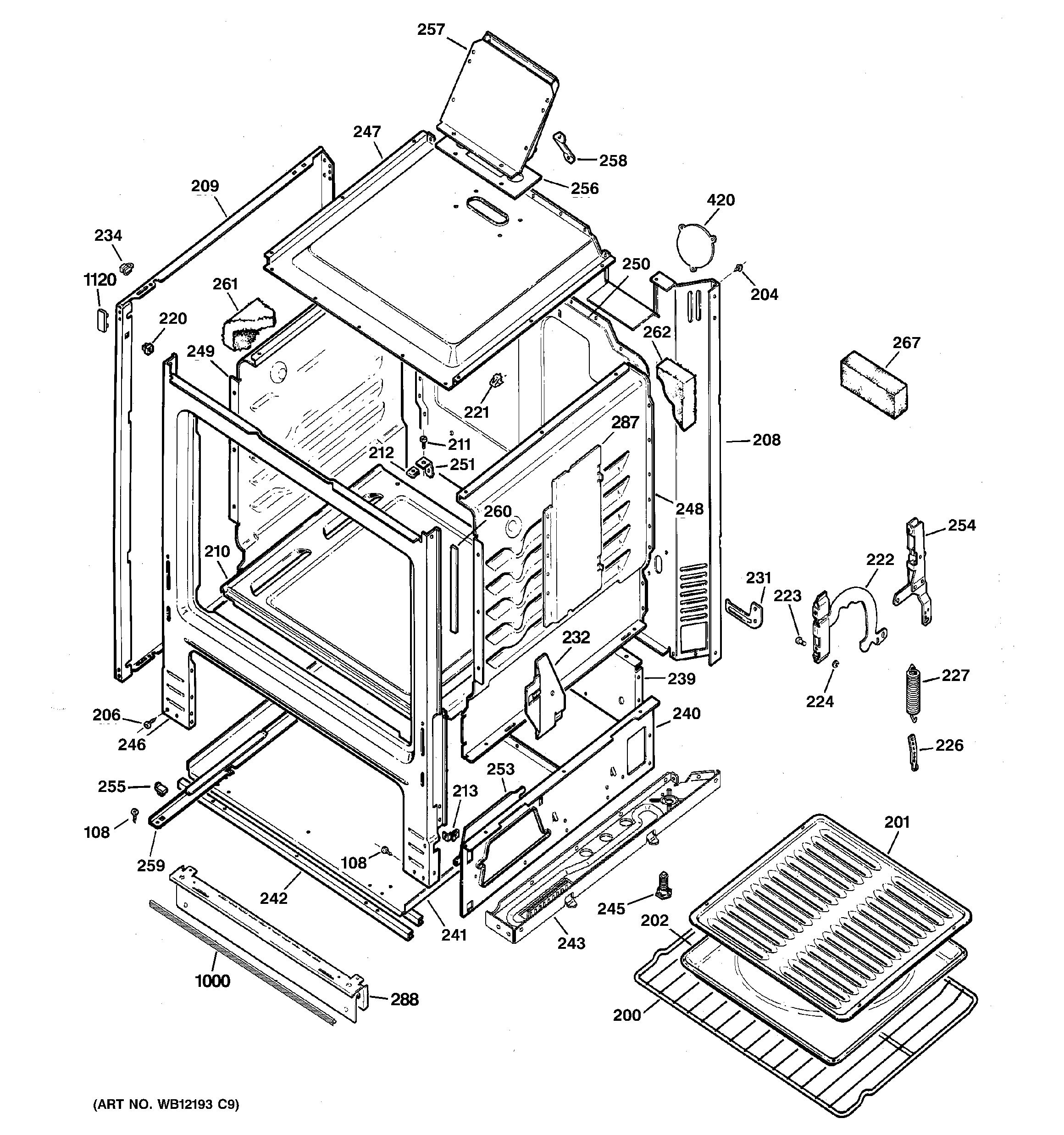 Hotpoint RGB523PPH7WH body parts diagram