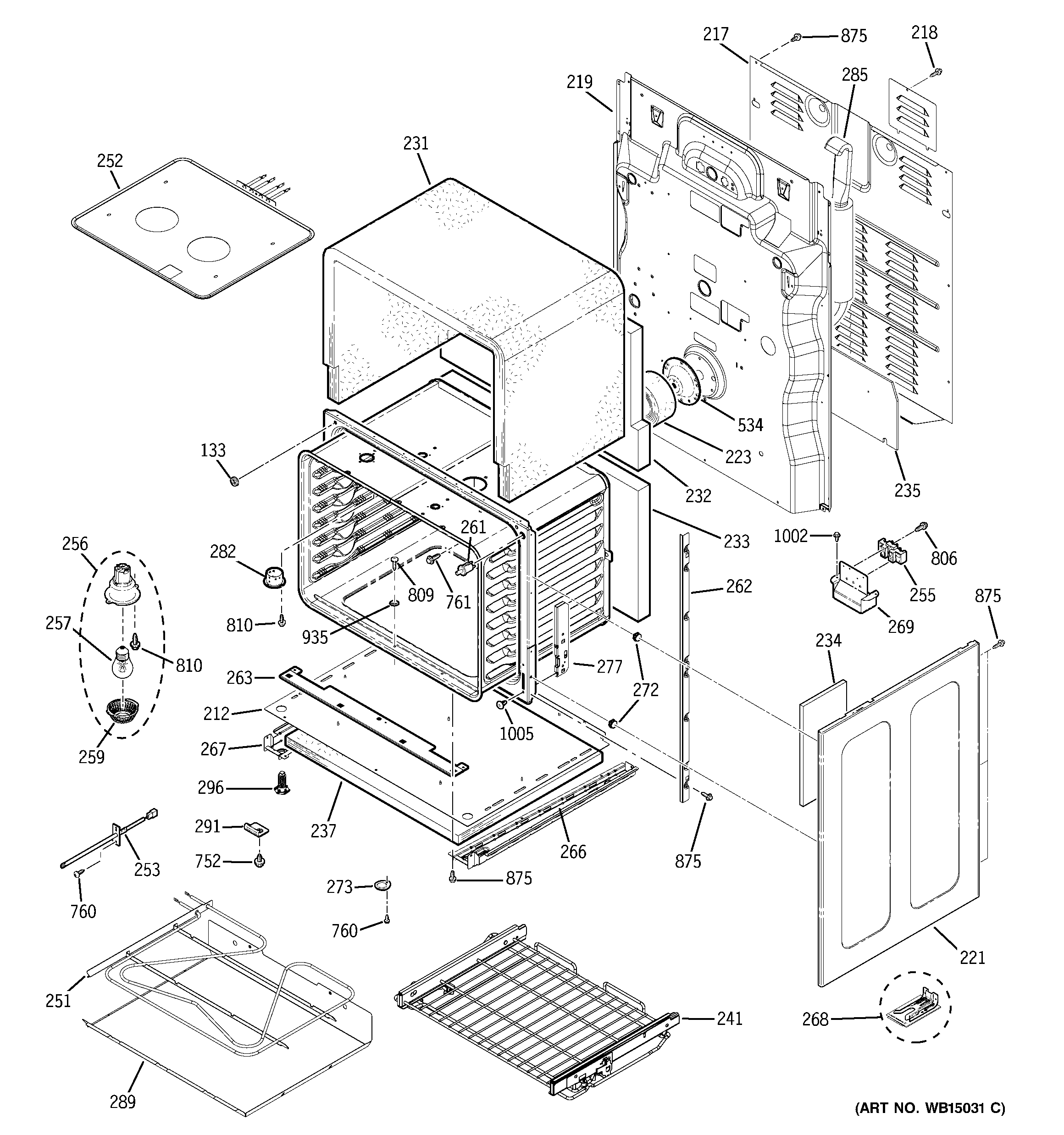 GE JB870DR1WW lower oven diagram