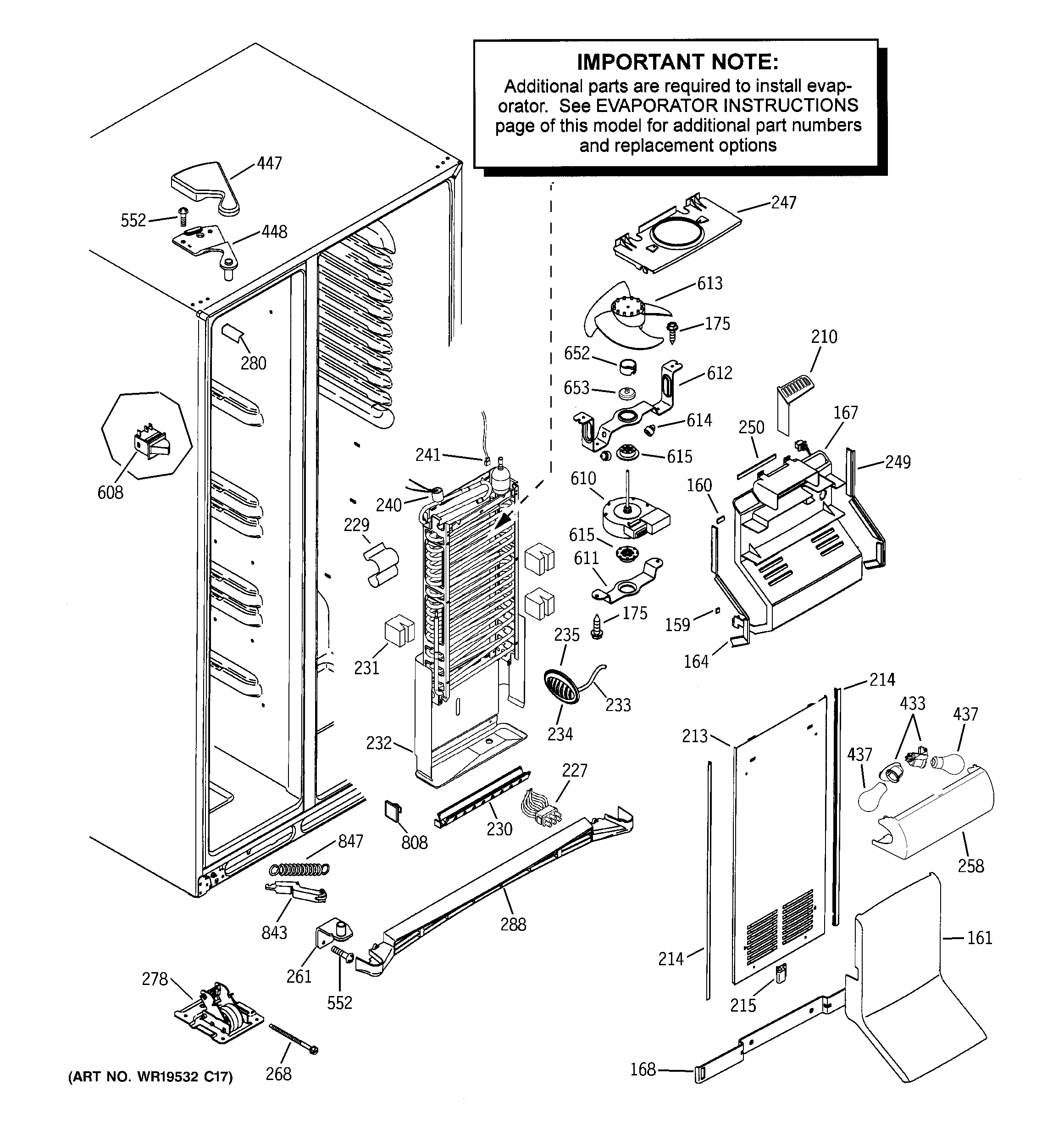 GE PSS26PSSASS freezer section diagram