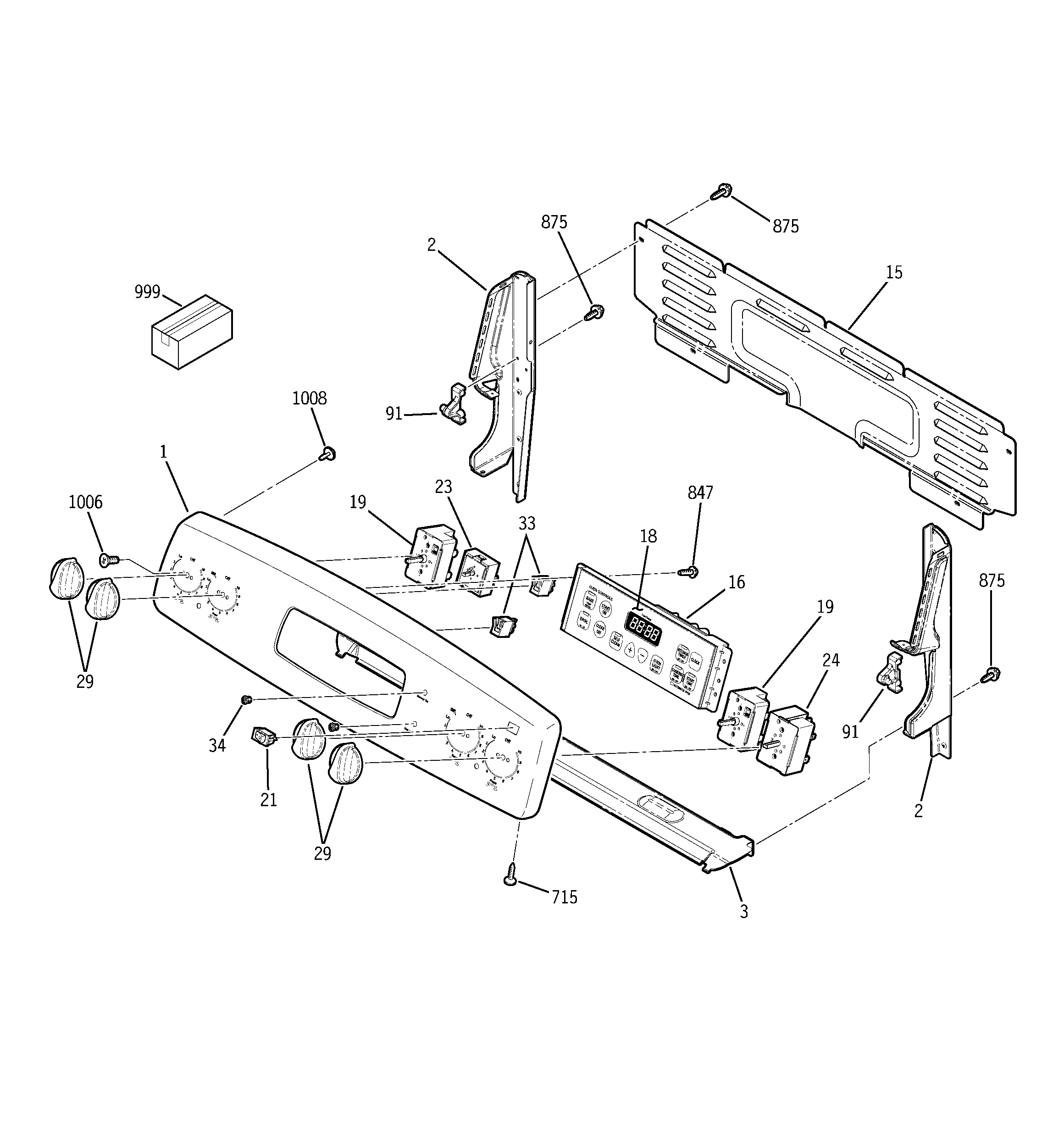 GE JCB850DR1WW control panel diagram
