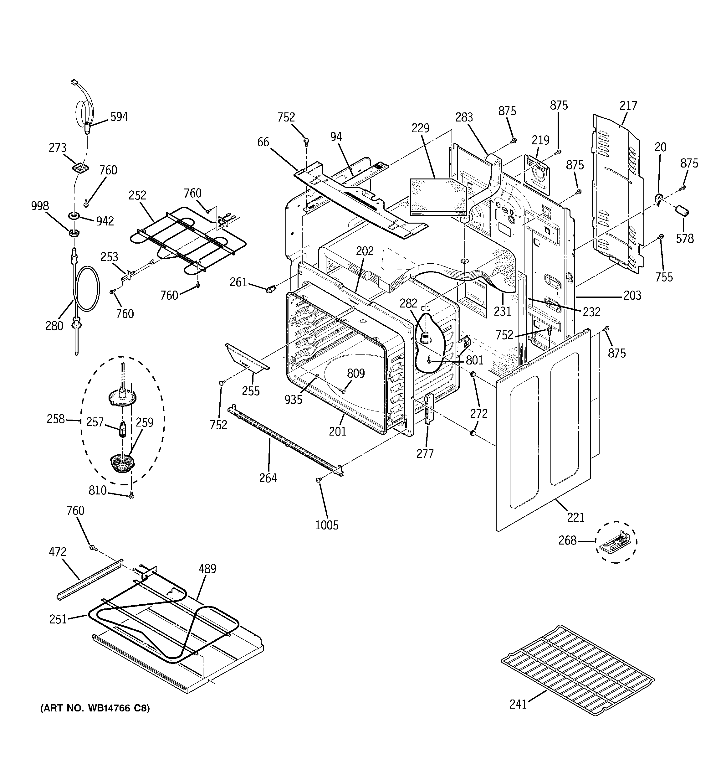 GE PB910SP2SS body parts diagram