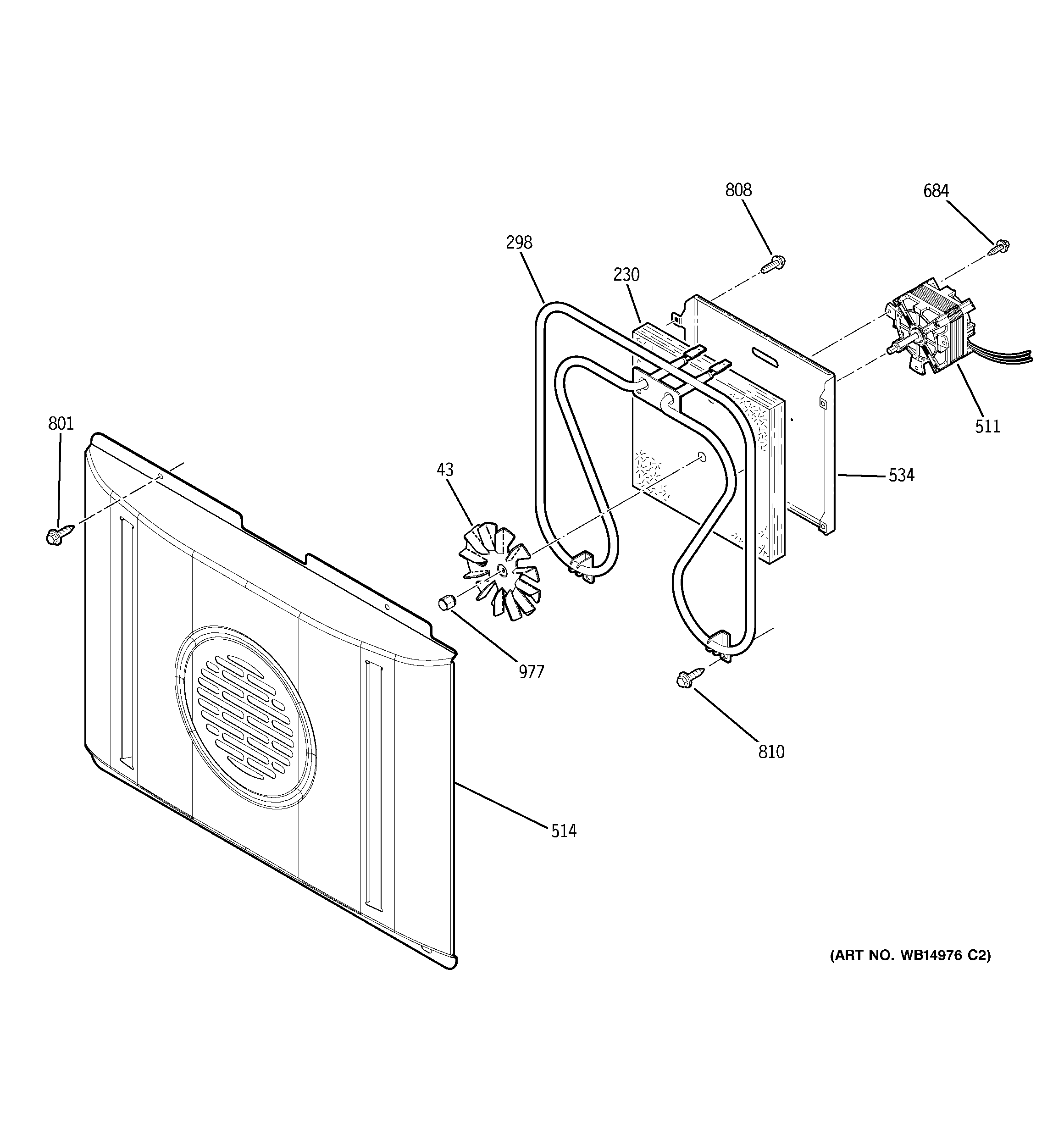 GE PB910SP2SS convection fan diagram