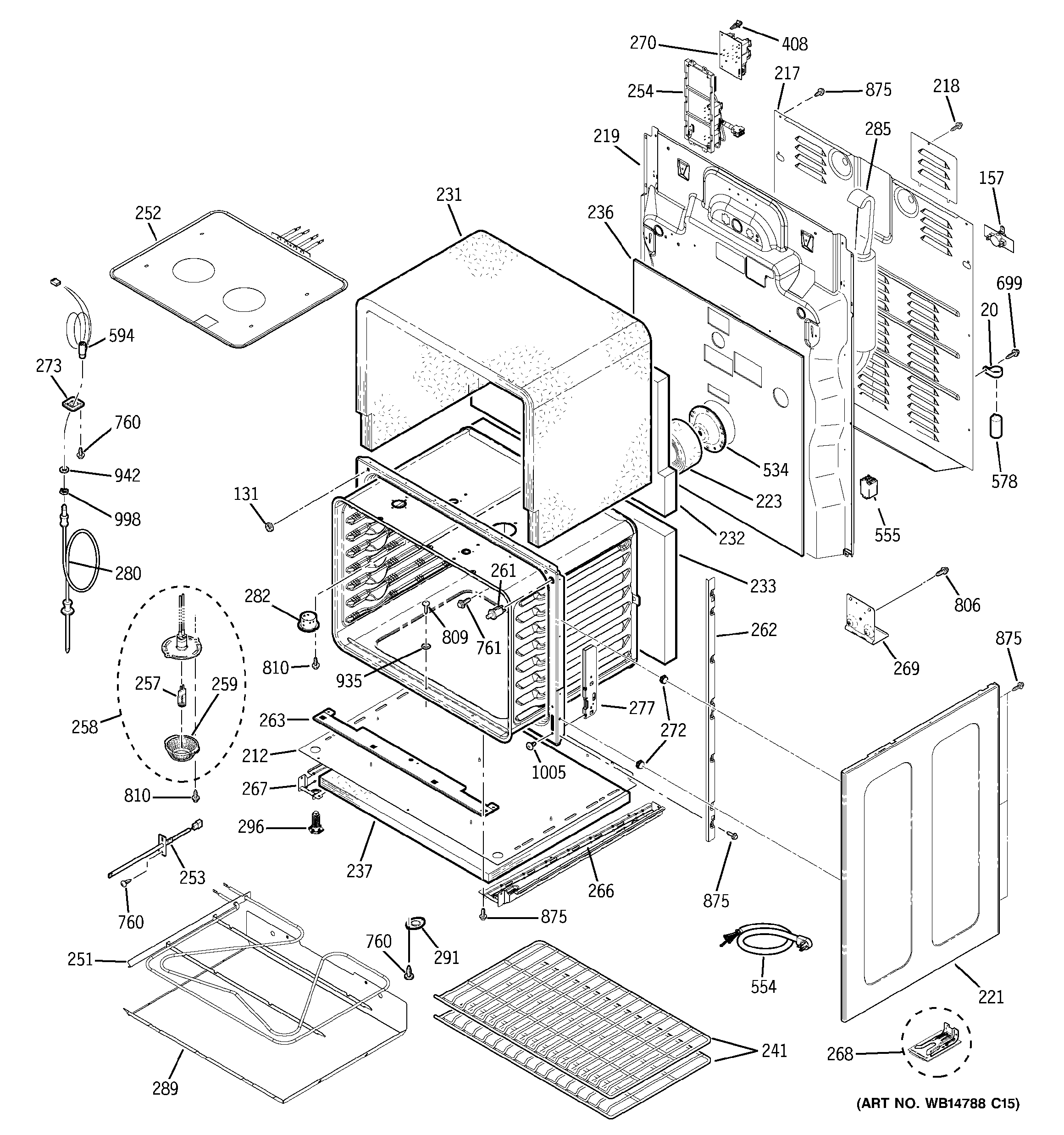 GE PCB975SP4SS lower oven diagram