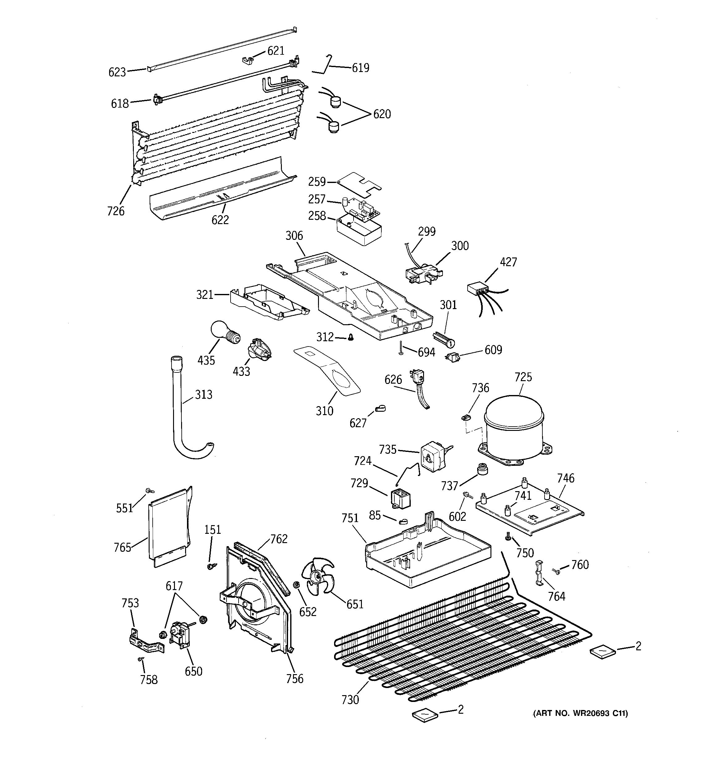 GE GTH18CCB2RBB unit parts diagram