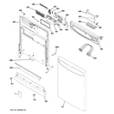GE PDW7880R10SS escutcheon & door assembly diagram