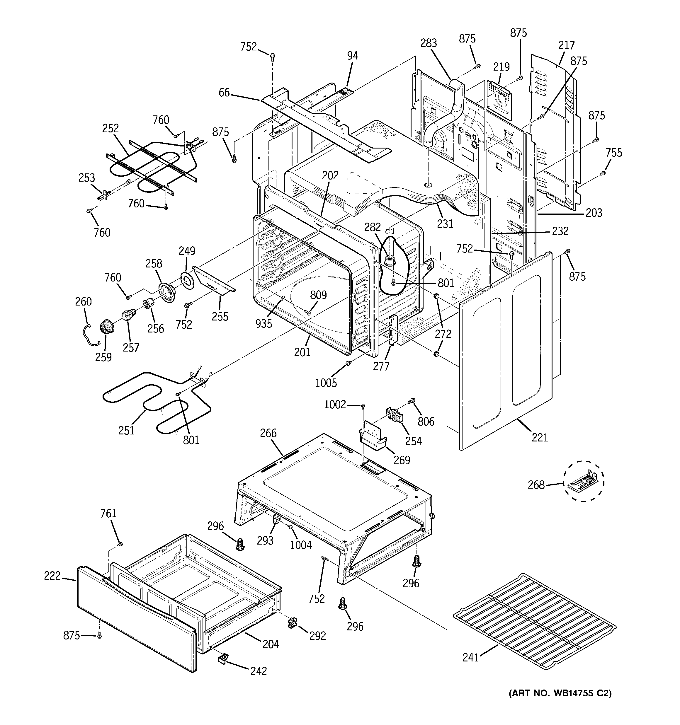 GE JB620SR2SS body parts diagram
