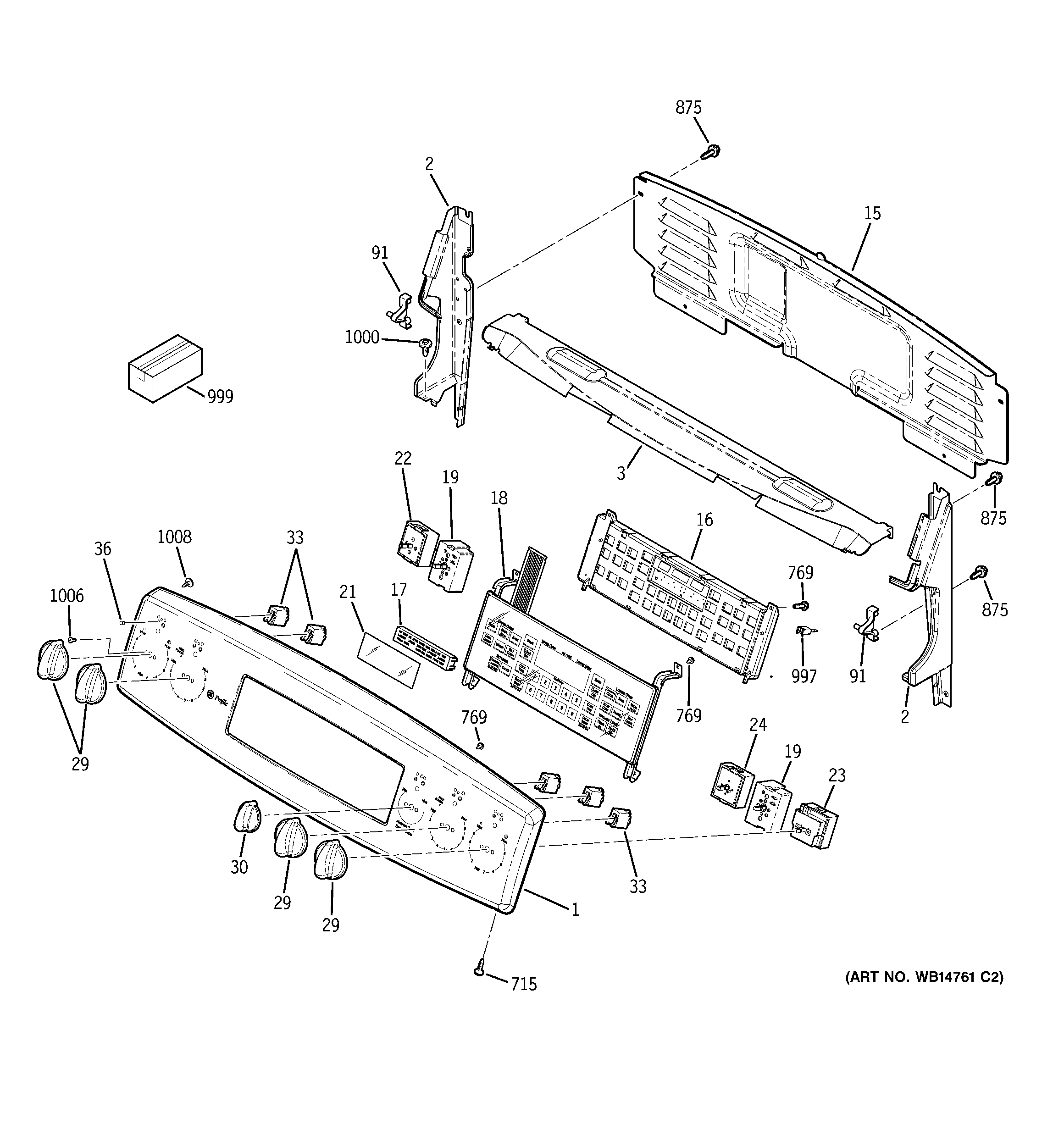 GE PB970DP2BB control panel diagram