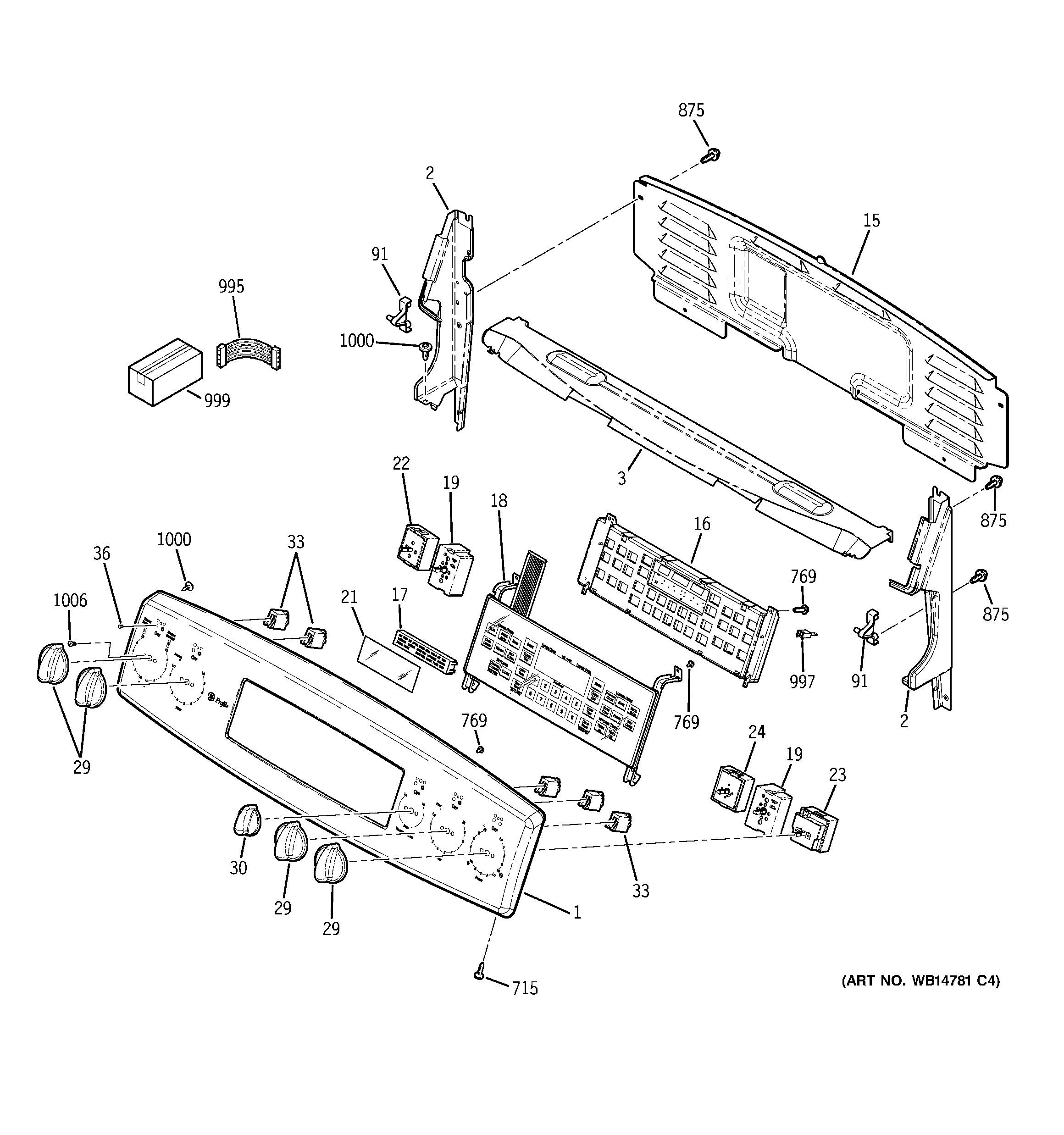GE PB975TP4WW control panel diagram
