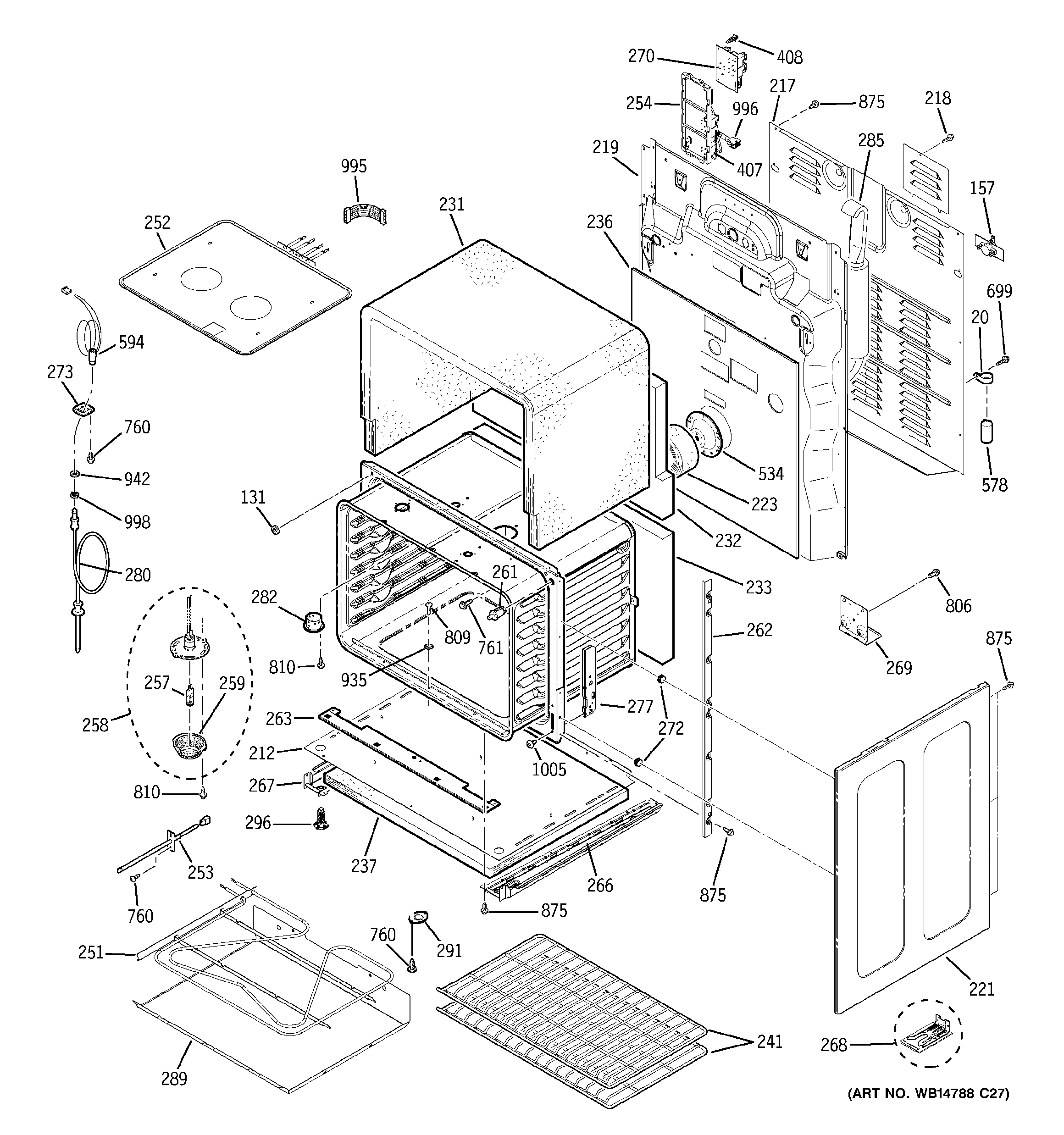 GE PB978DP4BB lower oven diagram